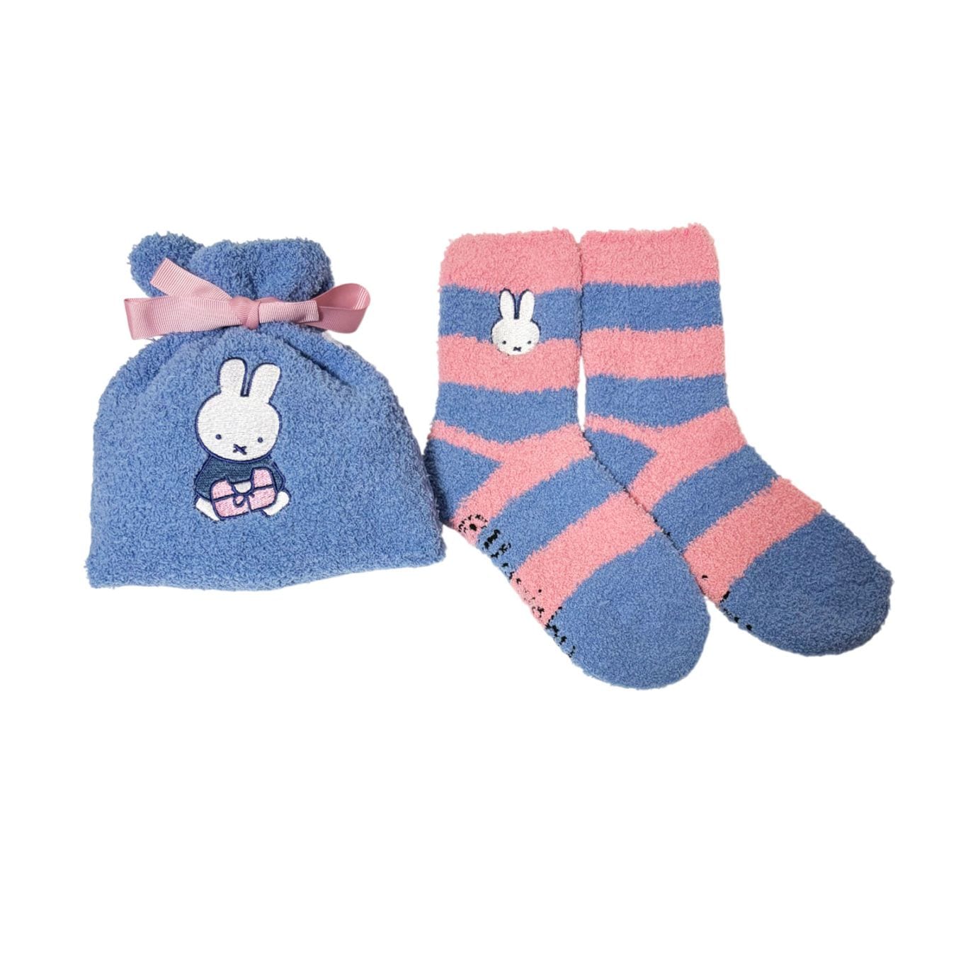 [公式] メーカー直営 ディック・ブルーナ もこもこ靴下 in 巾着 ミッフィー ブルー×ピンク
