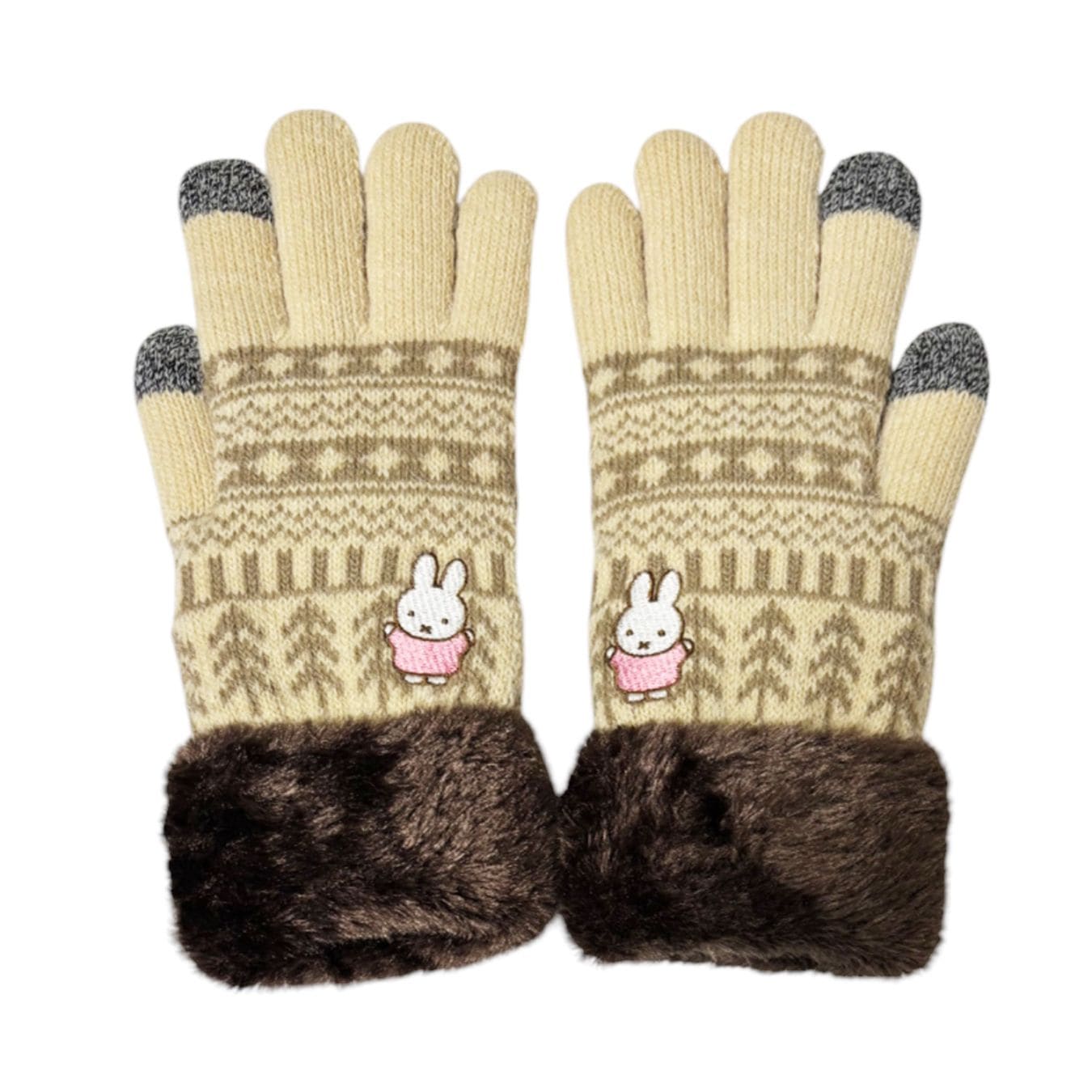 [公式] メーカー直営 ディック・ブルーナ ワンポイント刺繍 スマホ対応手袋 ミッフィー よろこび
