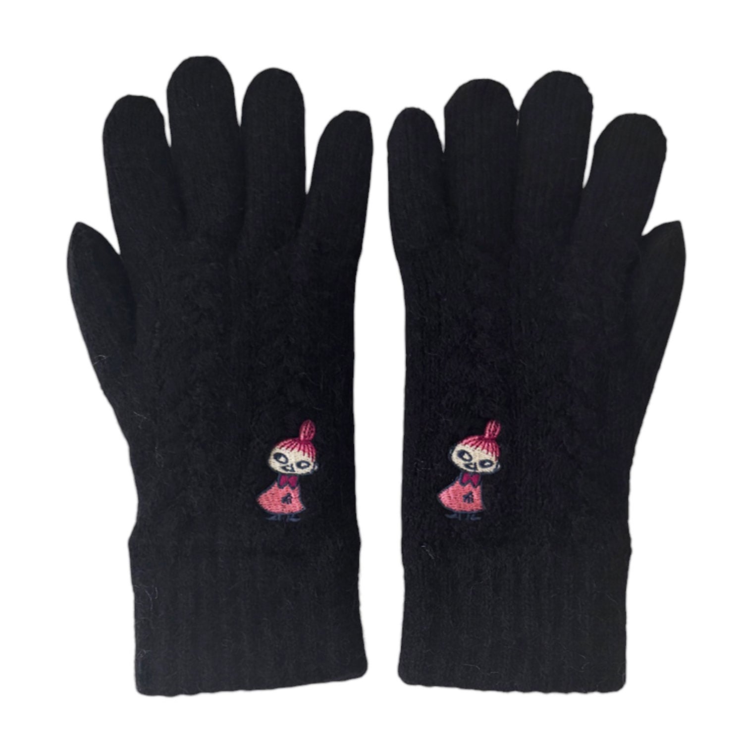 [公式] メーカー直営 ムーミン ワンポイント刺繍 スマホ対応ケーブル編み手袋 リトルミイ みつめる