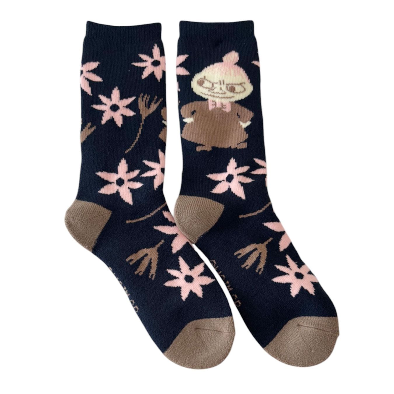 [公式] メーカー直営 ムーミン ぽっかぽかルームソックス リトルミイ フラワー ネイビー