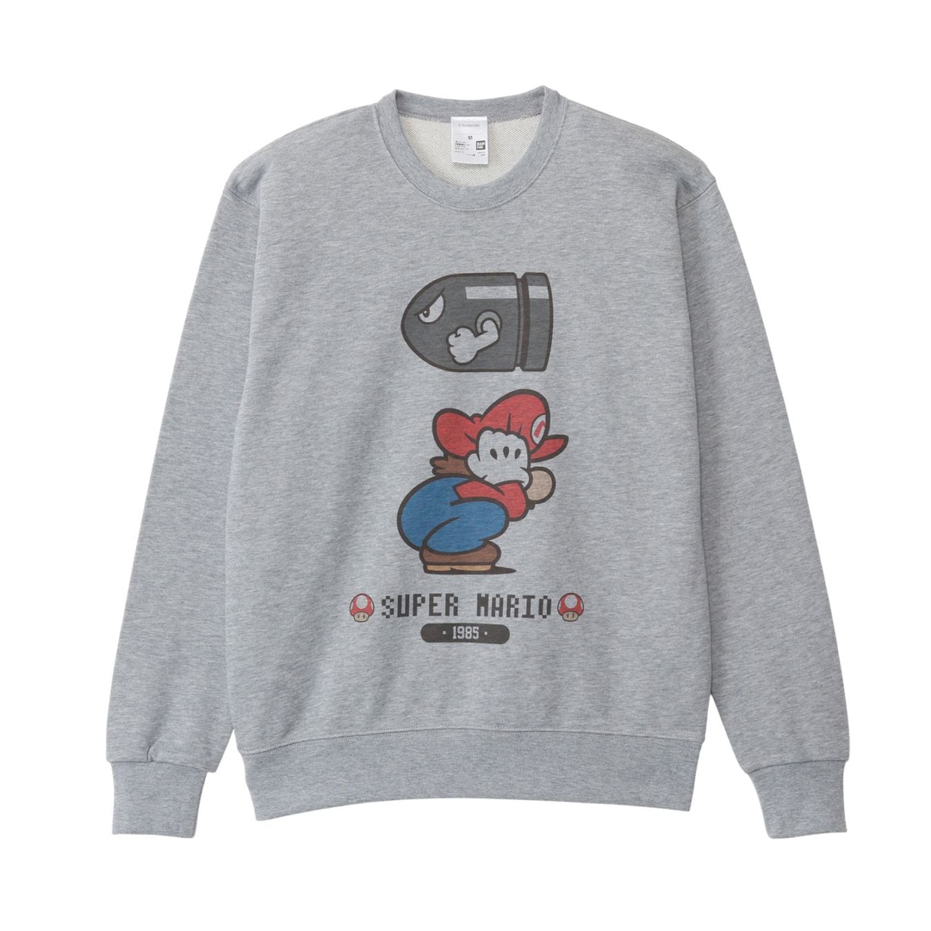 [公式] メーカー直営 スーパーマリオ スウェット マリオ 杢グレー