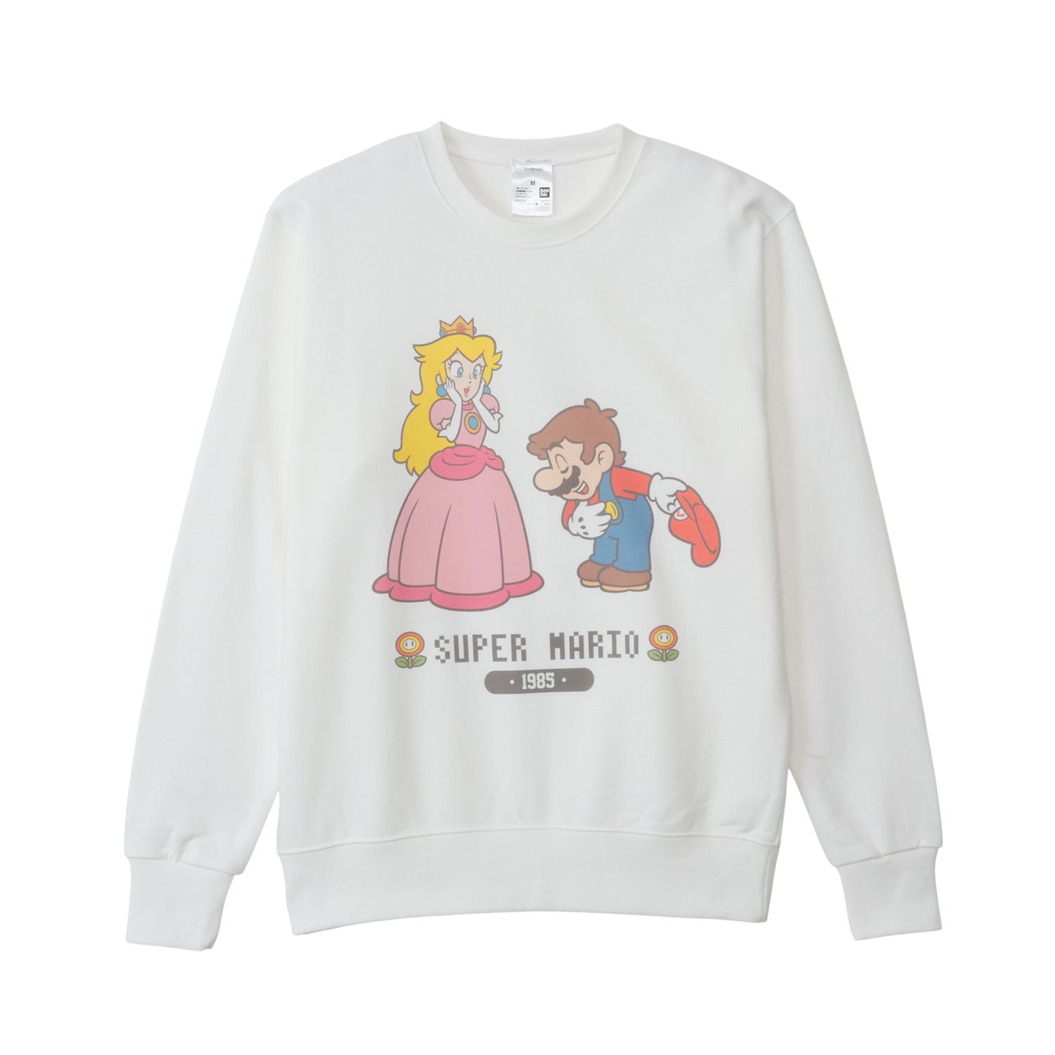 [公式] メーカー直営 スーパーマリオ スウェット マリオとピーチ ホワイト