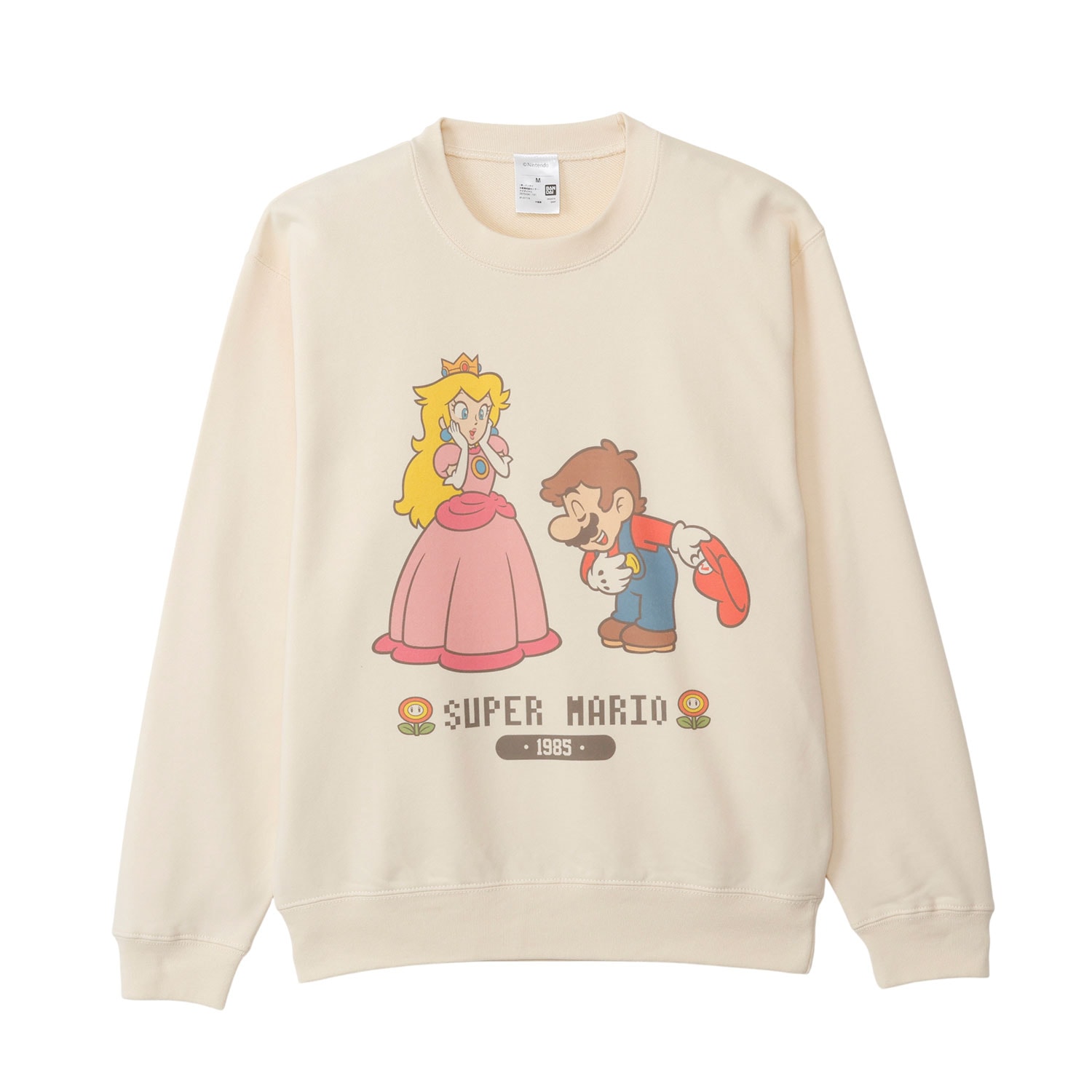 [公式] メーカー直営 スーパーマリオ スウェット マリオとピーチ ナチュラル