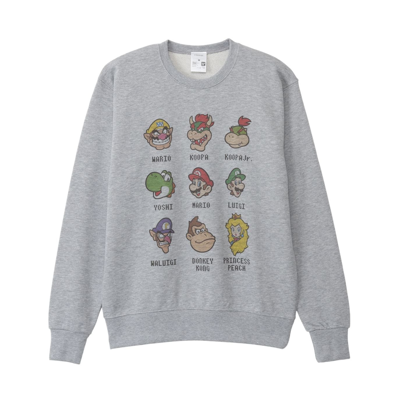 [公式] メーカー直営 スーパーマリオ スウェット 集合 杢グレー