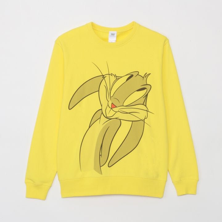 [公式] メーカー直営 ルーニー・テューンズ クルーネックスウェット バッグス・バニー イエロー Ｌ