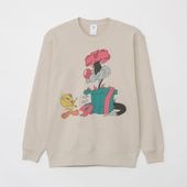 [公式] メーカー直営 ルーニー・テューンズ クルーネックスウェット シルベスター・キャット＆トゥイーティー ナチュラル Ｌ