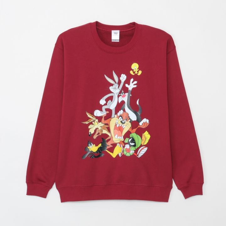 [公式] メーカー直営 ルーニー・テューンズ クルーネックスウェット バーガンディー Ｌ