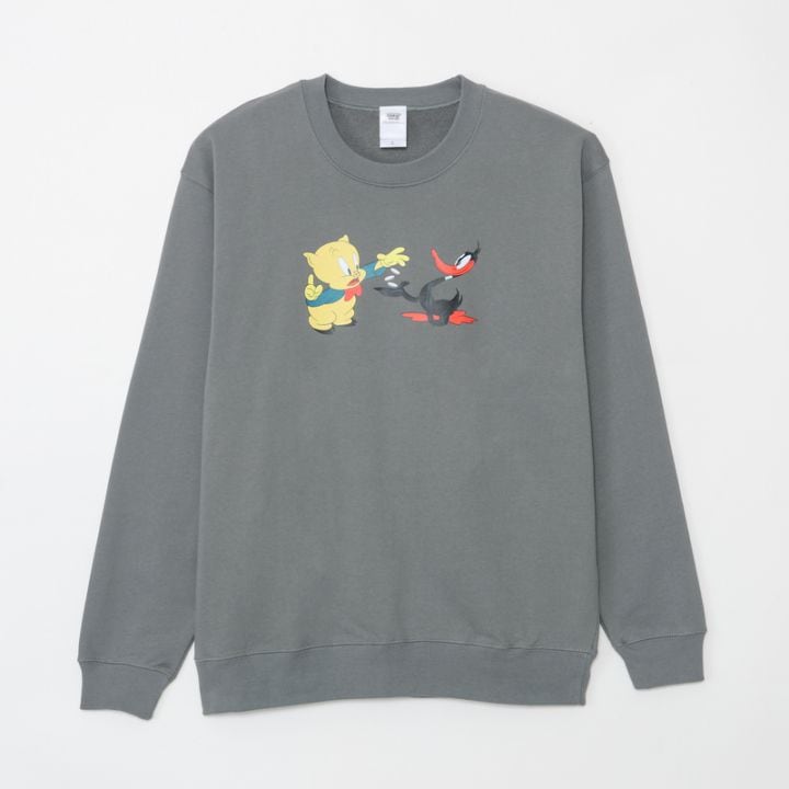 [公式] メーカー直営 ルーニー・テューンズ クルーネックスウェット チャコールグレー Ｌ
