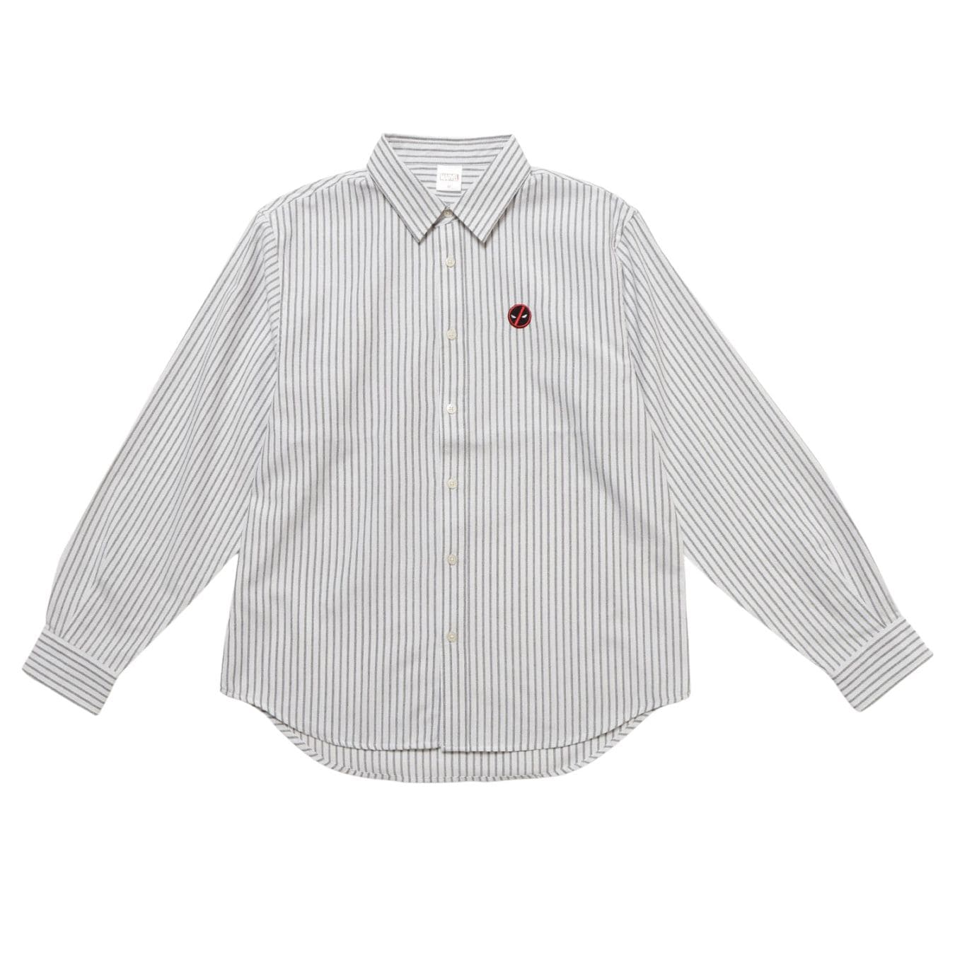 [公式] メーカー直営 MARVEL ストライプオックスフォード レギュラーシャツ デップー Ｌ
