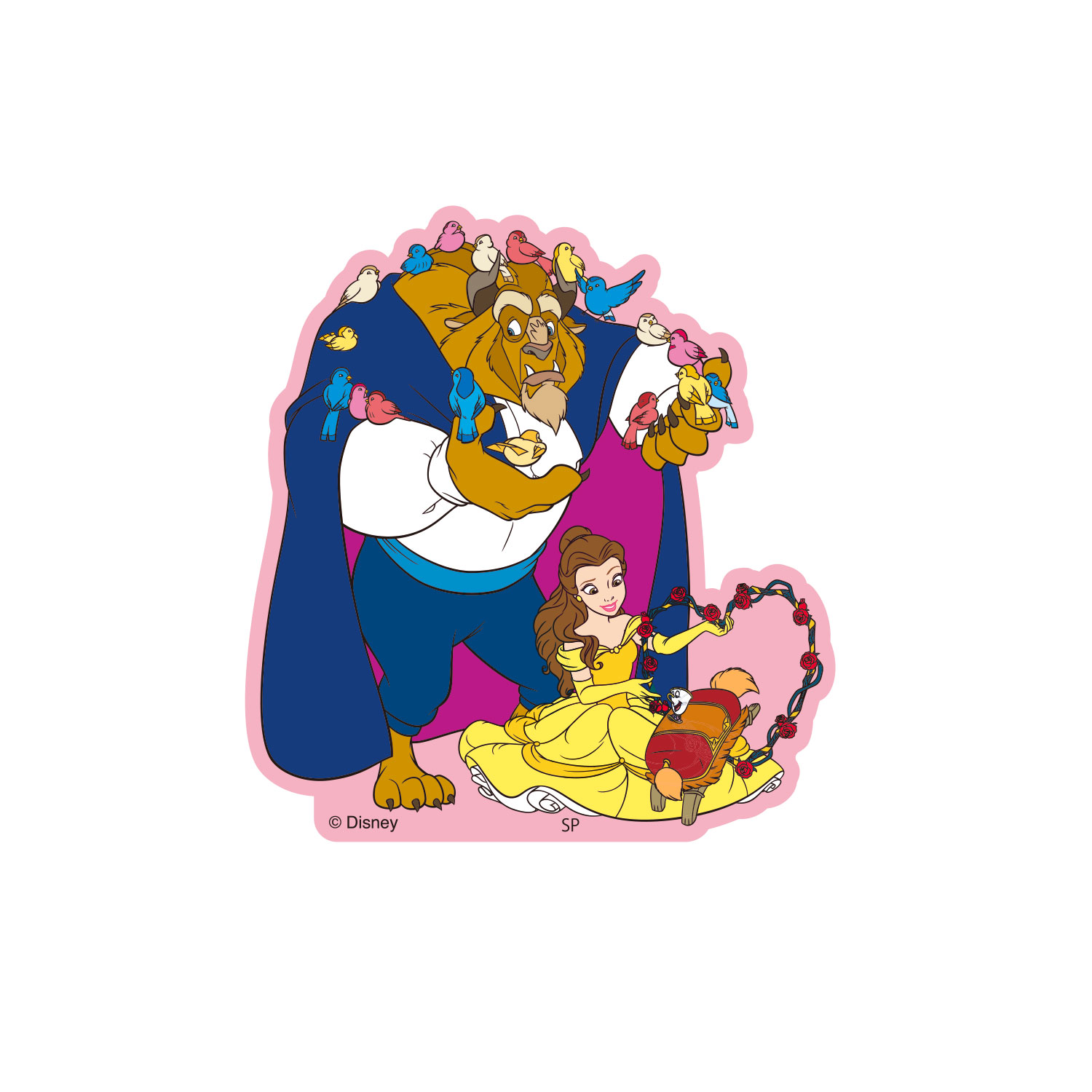 [公式] Disney NOSTALGICA 80Type Line Up Stickers 美女と野獣 Pink