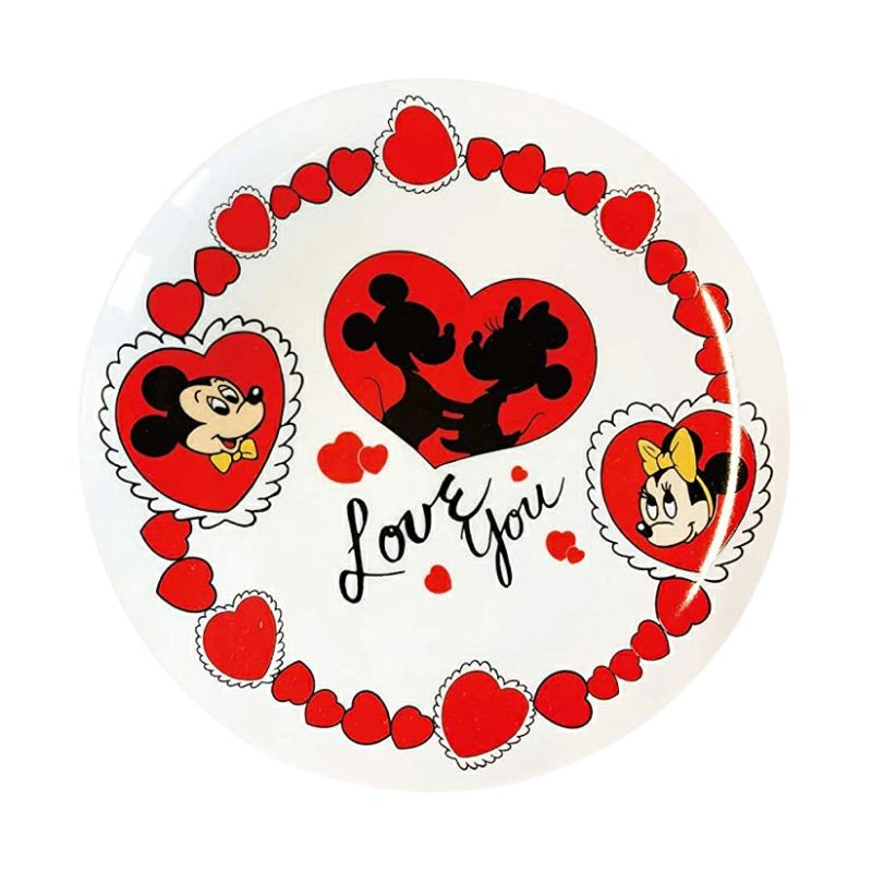 [公式] メーカー直営 ディズニー ノスタルジカ 直径19cmプレート ミッキーマウス＆ミニーマウス ハート