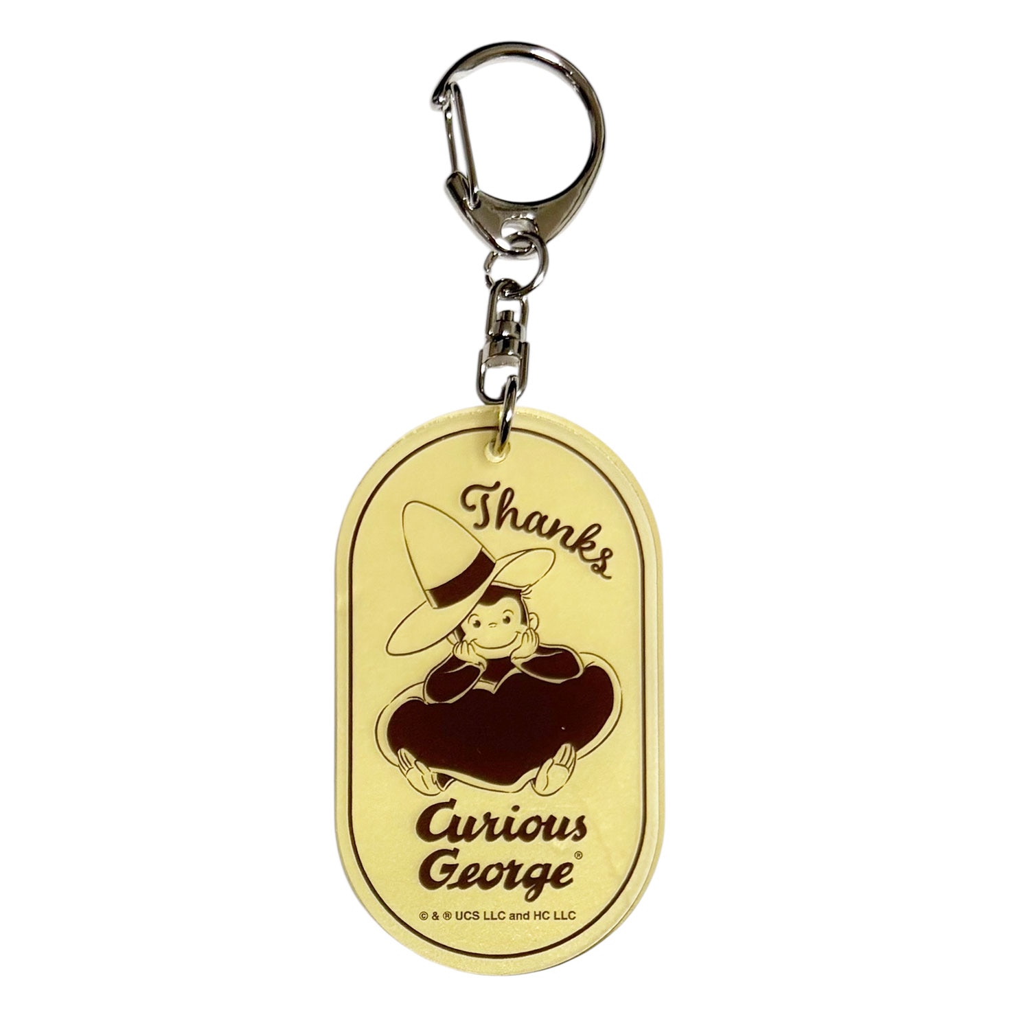 [公式] メーカー直営 おさるのジョージ85周年 クリアアクリルキーホルダー スマイル ハート