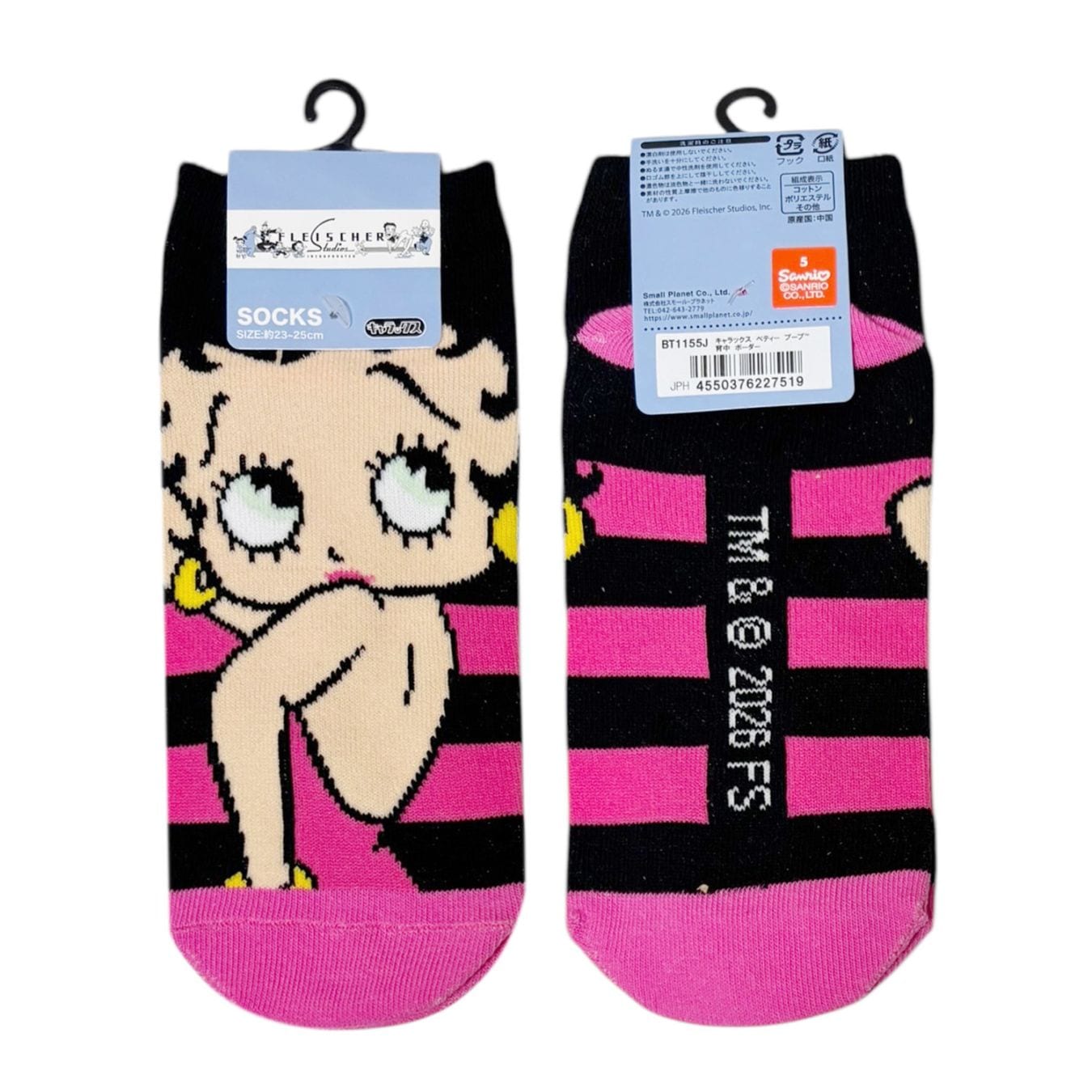 [公式] メーカー直営 ベティ・ブープ キャラックス（レディース靴下）背中 ボーダー