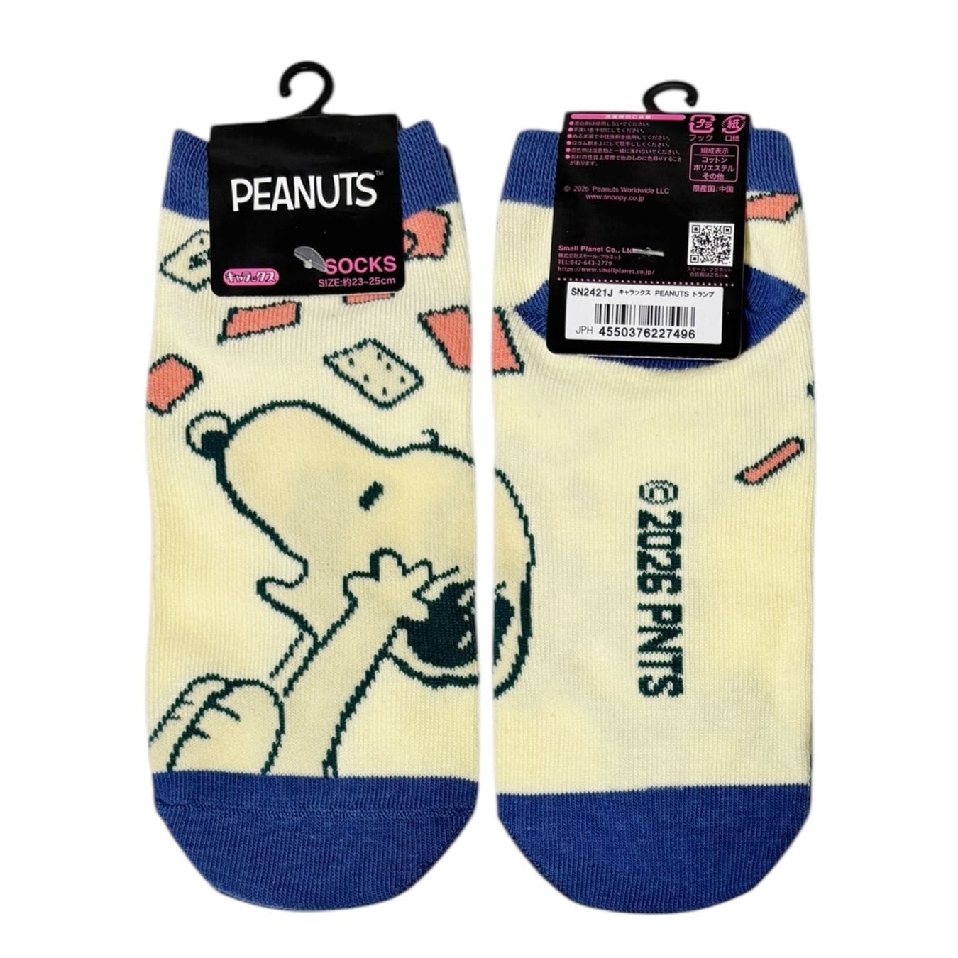 [公式] メーカー直営 PEANUTS スヌーピー キャラックス（レディース靴下）トランプ