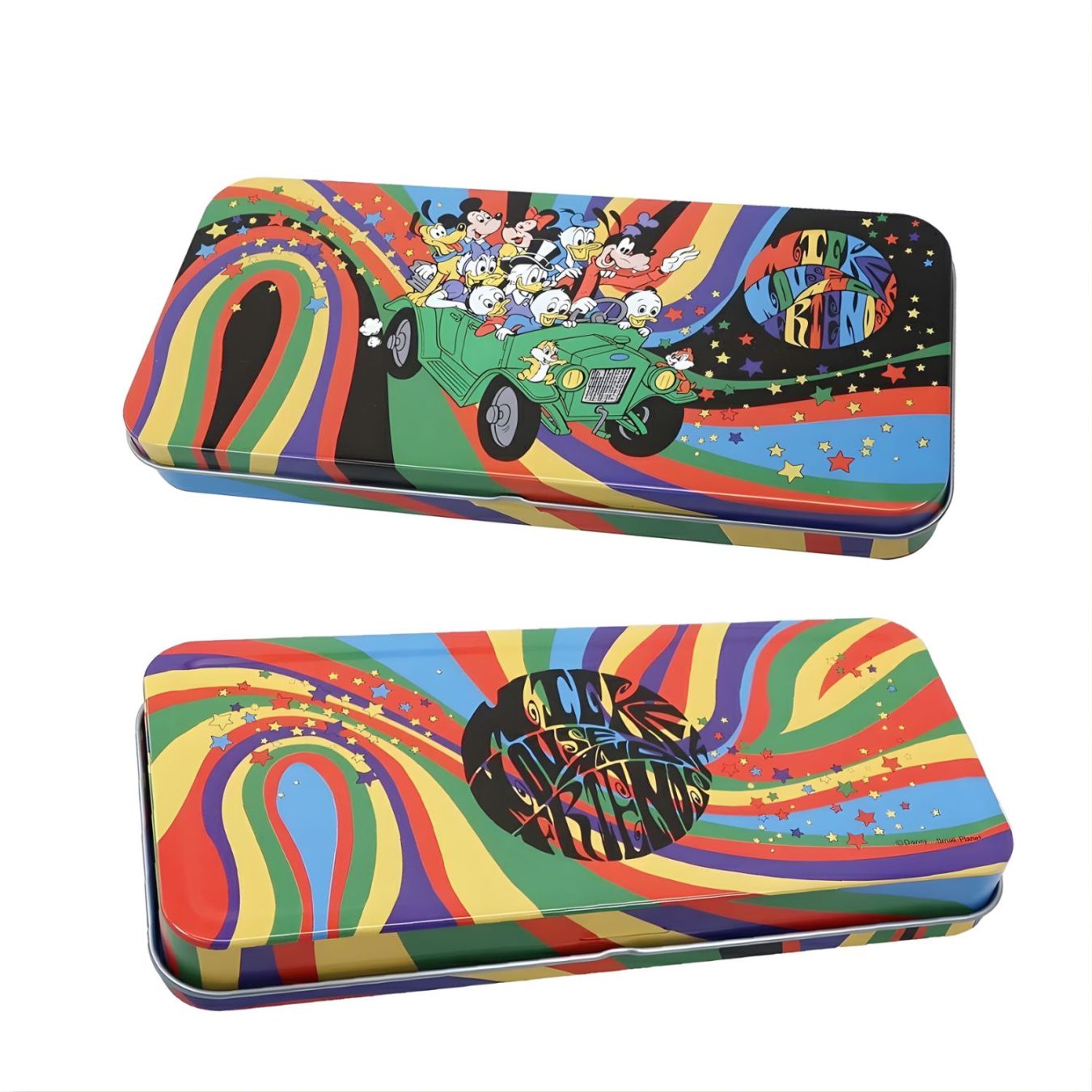 [公式] メーカー直営 ディズニー ノスタルジカ メタルケース ミッキーフレンズ車レインボー