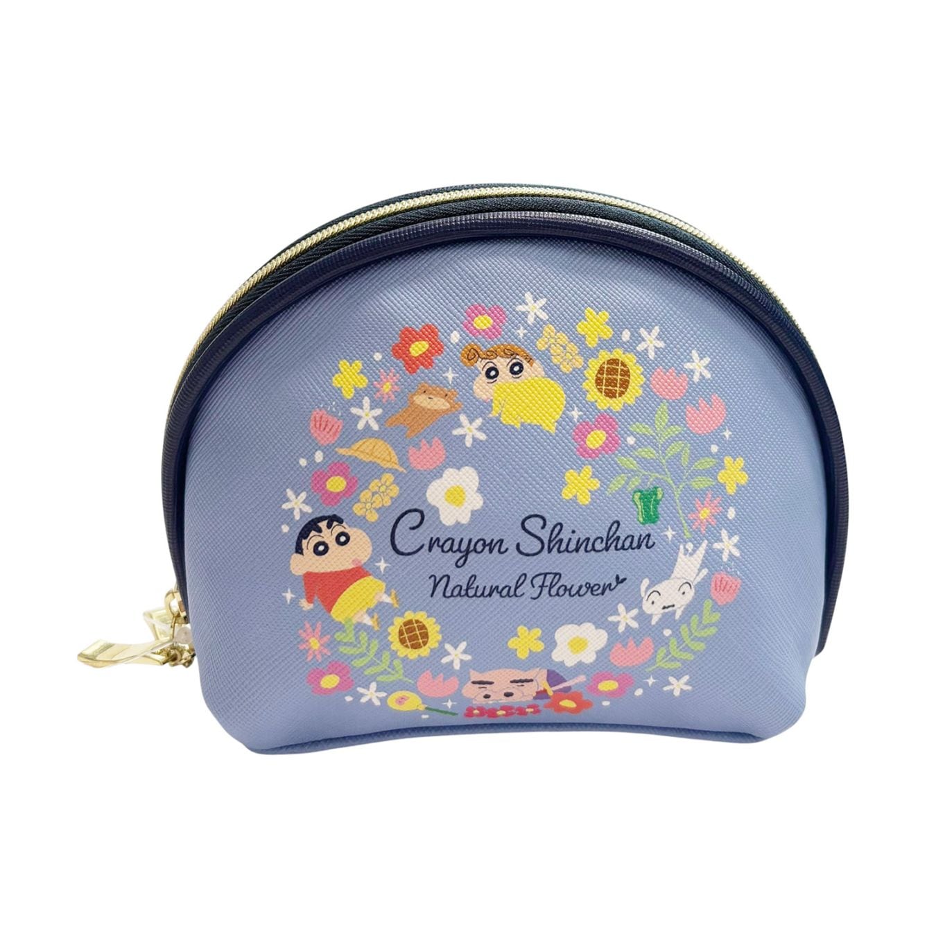 [公式] メーカー直営 クレヨンしんちゃん シェルポーチ フラワー ブルー