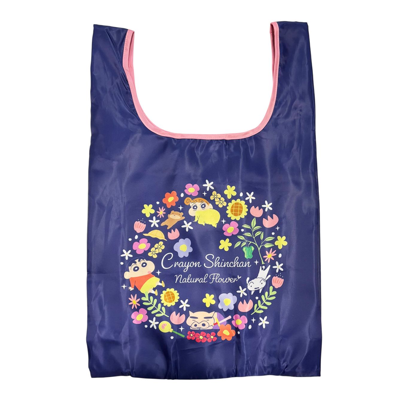 [公式] メーカー直営 クレヨンしんちゃん マルシェショッピングバッグ フラワー ネイビー