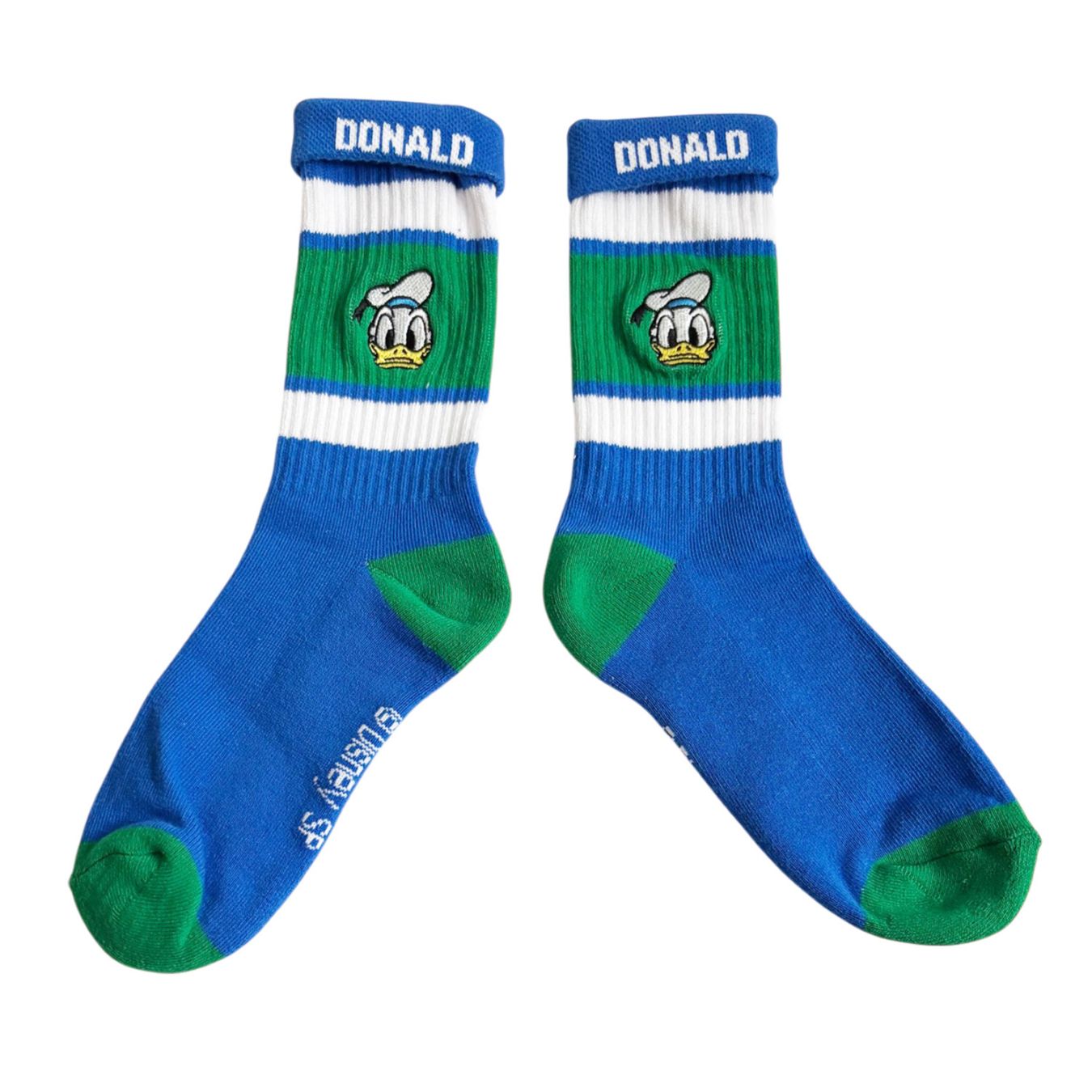 [公式] メーカー直営 Disney ディズニー カラフルラインソックス ドナルド 顔