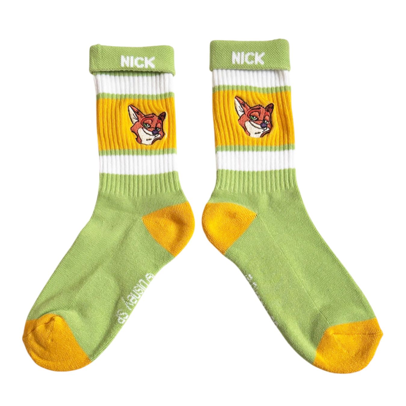 [公式] メーカー直営 Disney ディズニー カラフルラインソックス ニック 顔