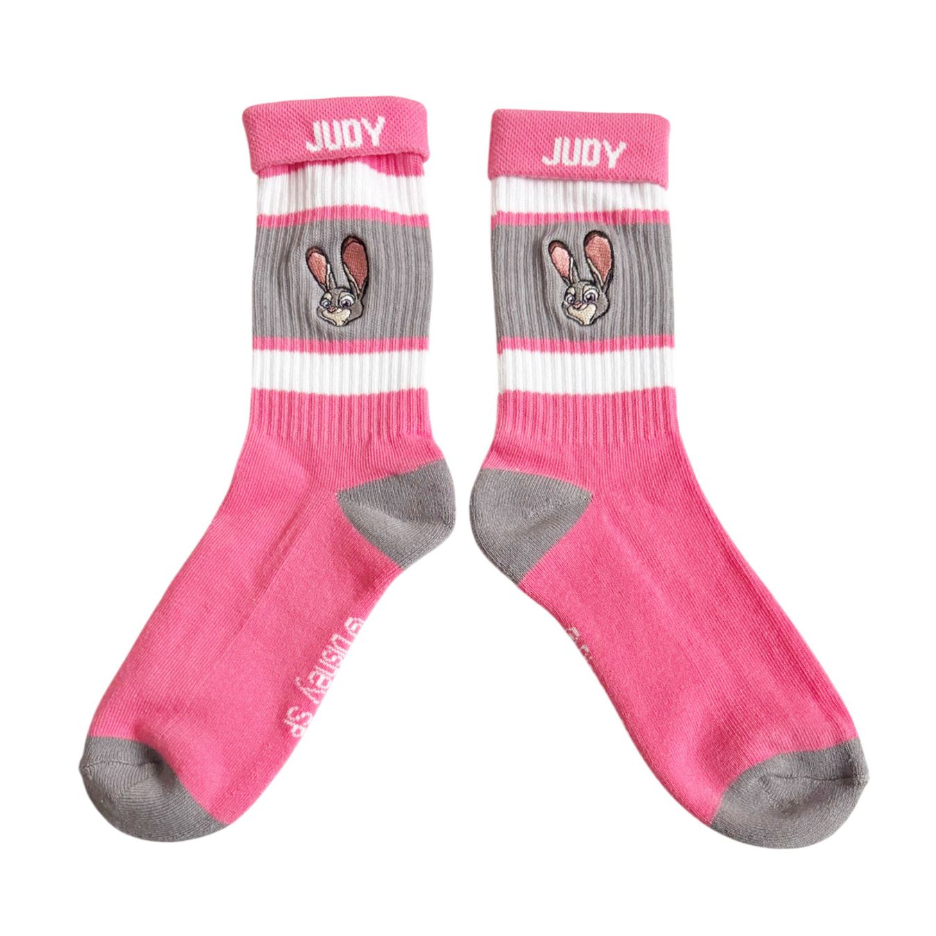 [公式] メーカー直営 Disney ディズニー カラフルラインソックス ジュディ 顔