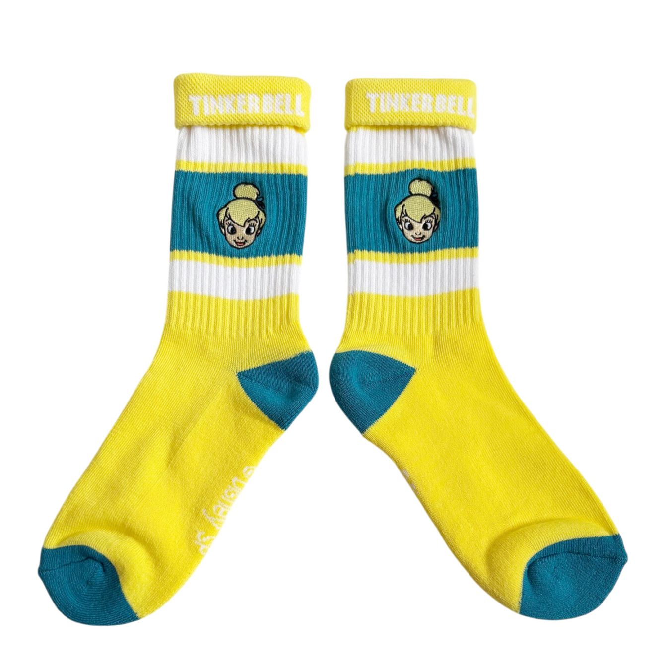[公式] メーカー直営 Disney ディズニー カラフルラインソックス ティンカー・ベル 顔