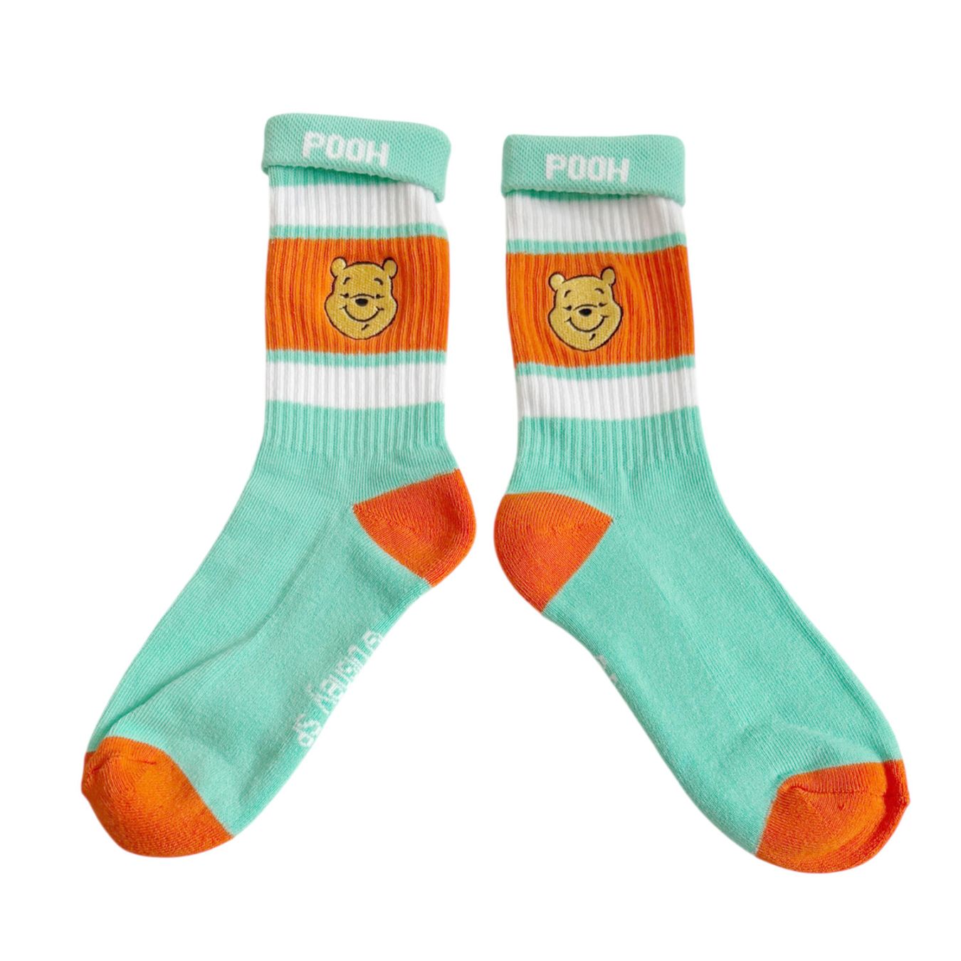 [公式] メーカー直営 Disney ディズニー カラフルラインソックス プーさん 顔