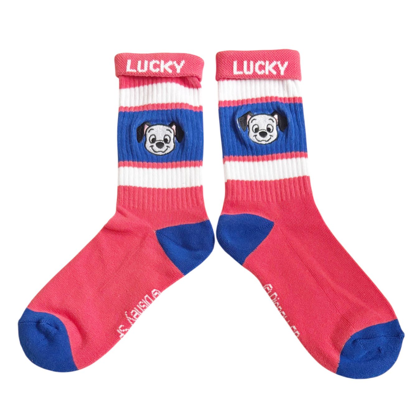 [公式] メーカー直営 Disney ディズニー カラフルラインソックス ラッキー 顔