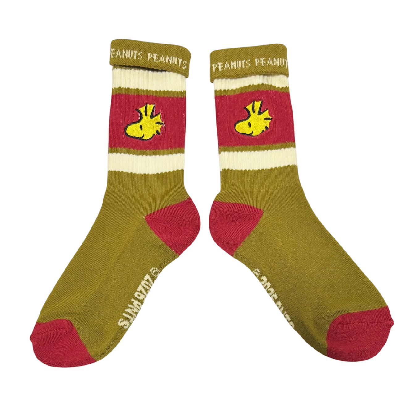 [公式] メーカー直営 PEANUTS スヌーピー カラフルラインソックス ウッドストック