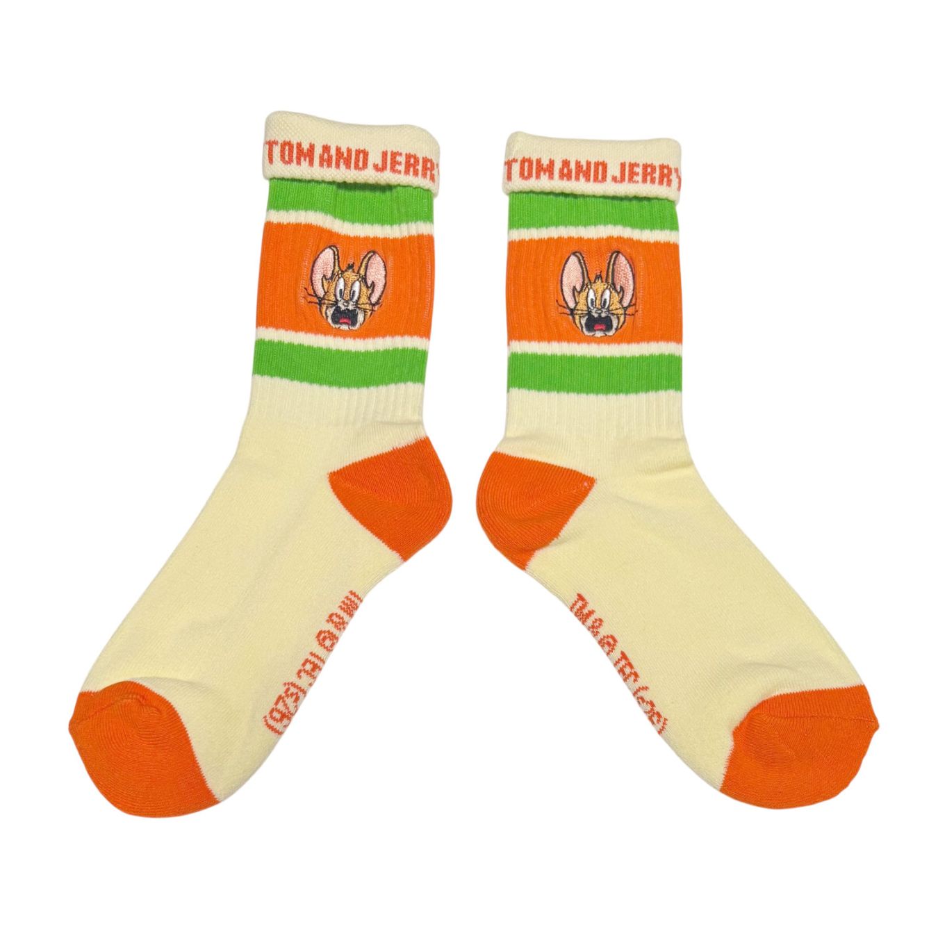 [公式] メーカー直営 トムとジェリー カラフルラインソックス ジェリー 驚き