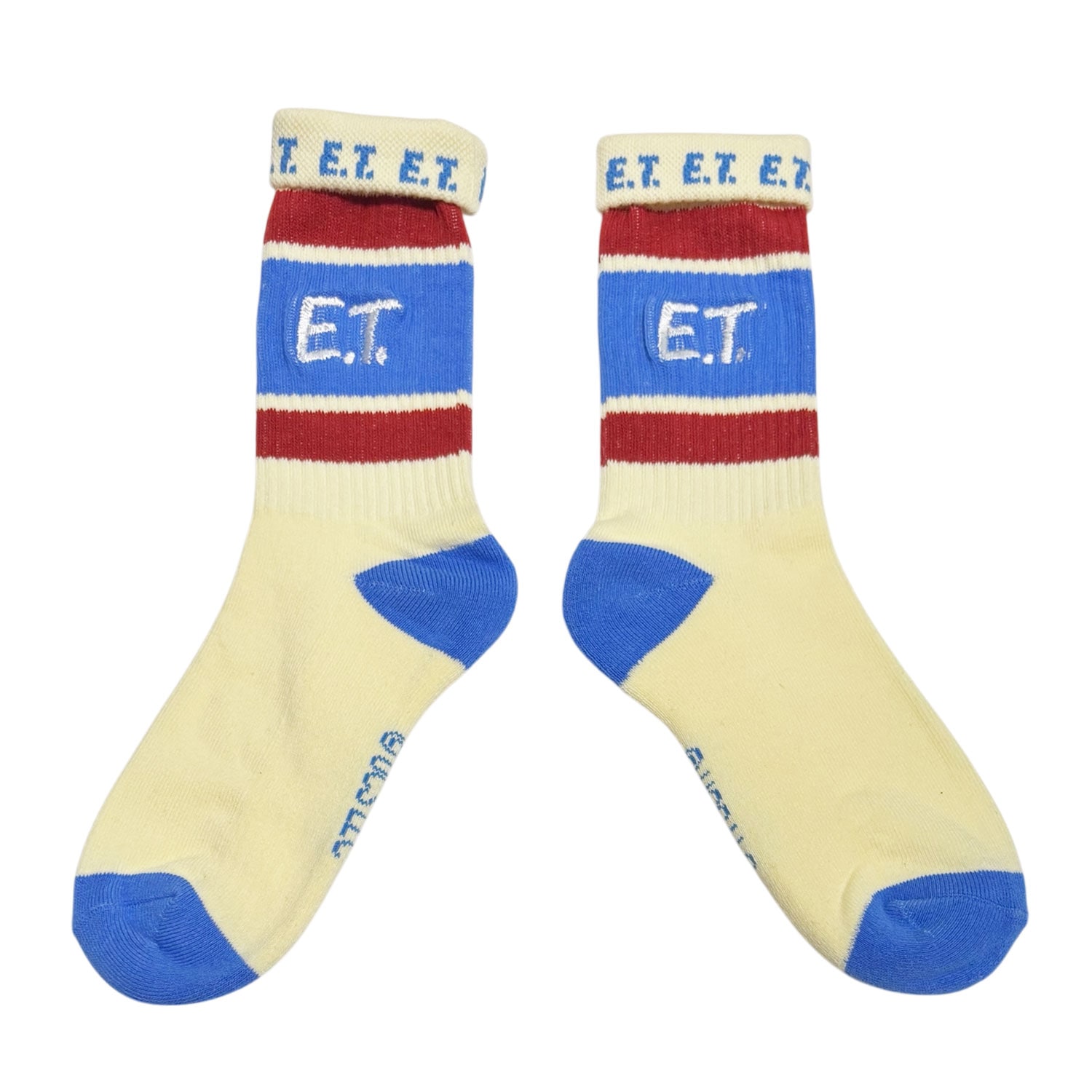 [公式] メーカー直営 E.T. カラフルラインソックス ロゴ ホワイト