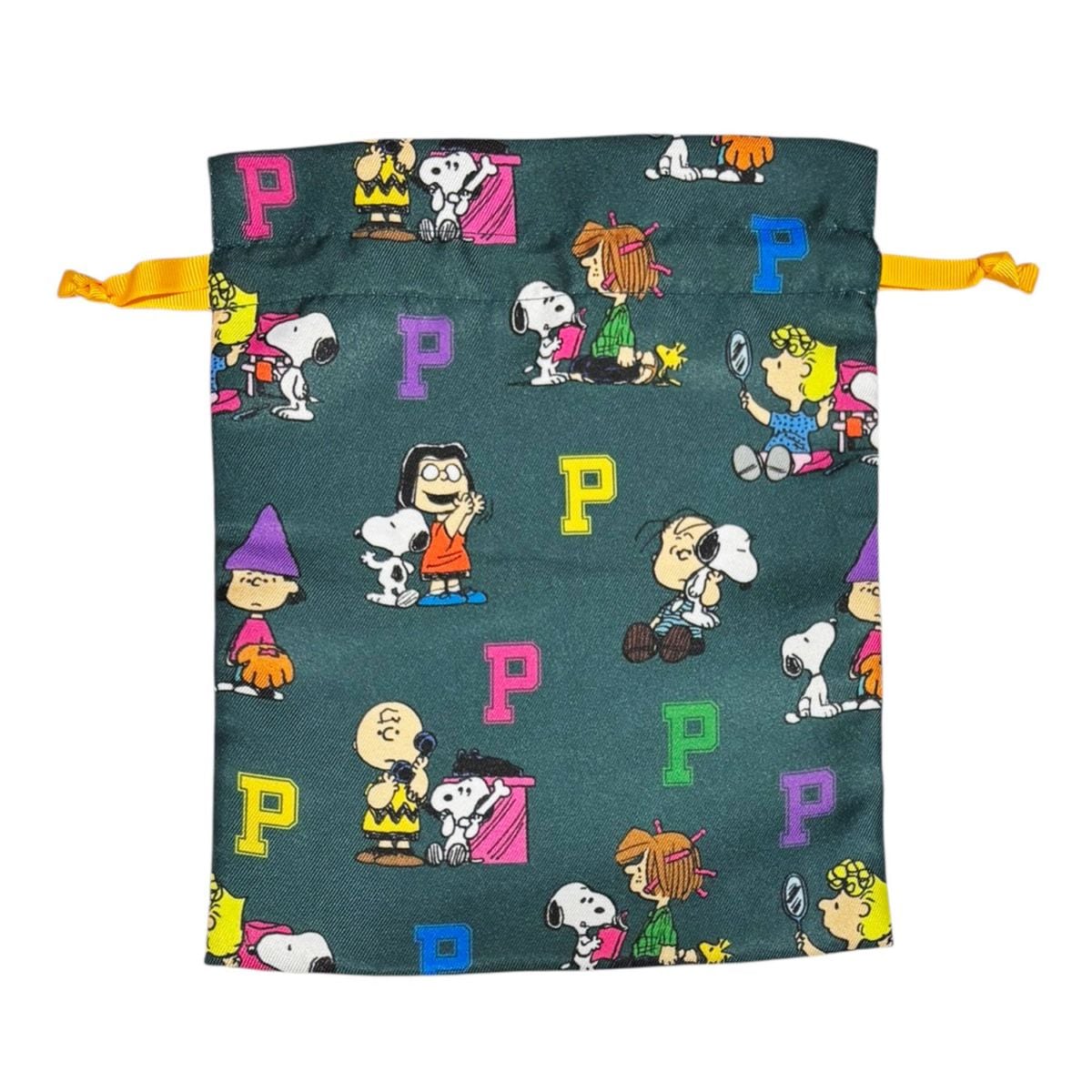 [公式] メーカー直営 PEANUTS スヌーピー トラベル巾着 Ｐロゴ