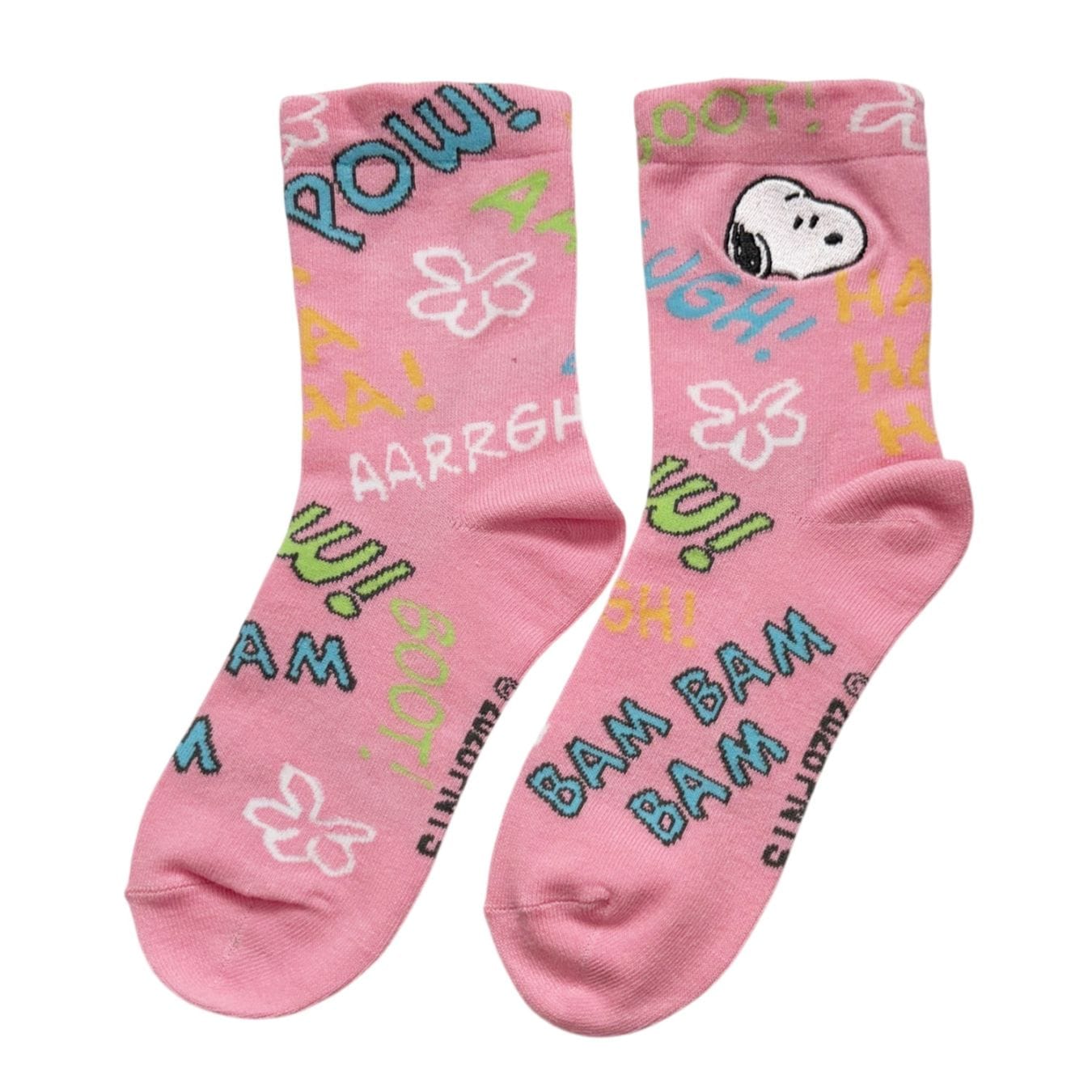 [公式] メーカー直営 PEANUTS スヌーピー 刺繍ソックス アングリー