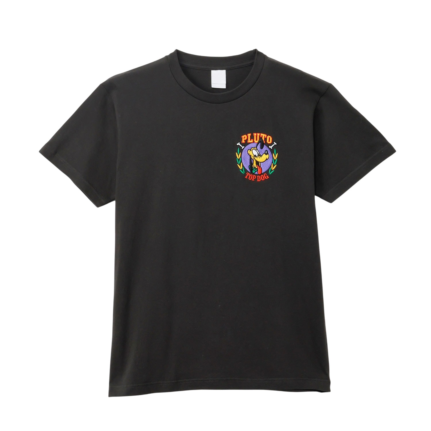 [公式] メーカー直営 ディズニー キャット＆ドッグ 　刺しゅうTシャツ  プルート エンブレム