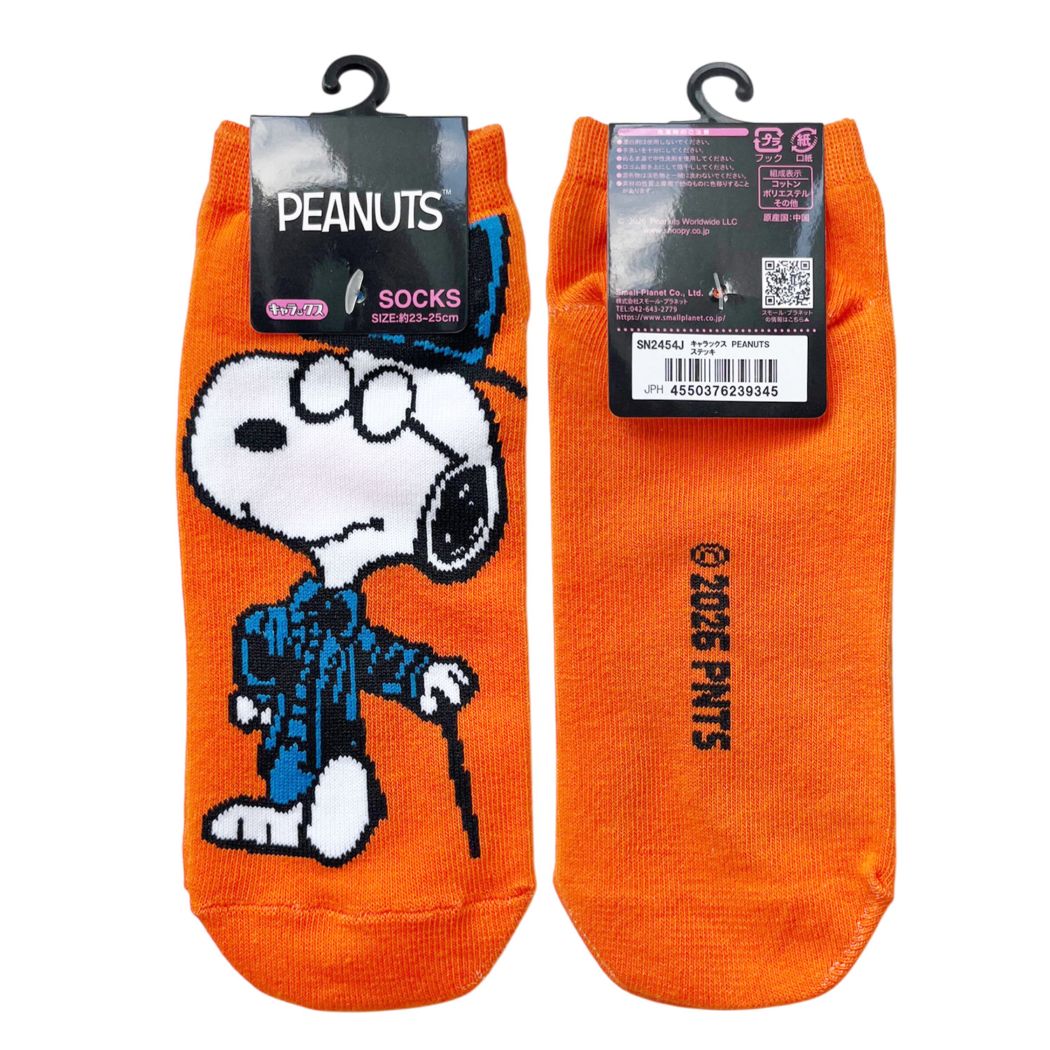 [公式] メーカー直営 PEANUTS スヌーピー キャラックス（レディース靴下）ステッキ
