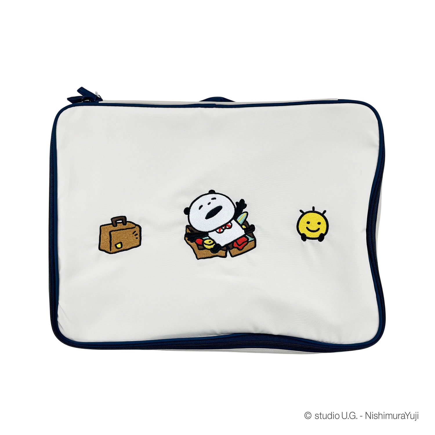 [公式] スタジオUG（にしむらゆうじ）収納ポーチＬ 「旅するごきげんぱんだ」