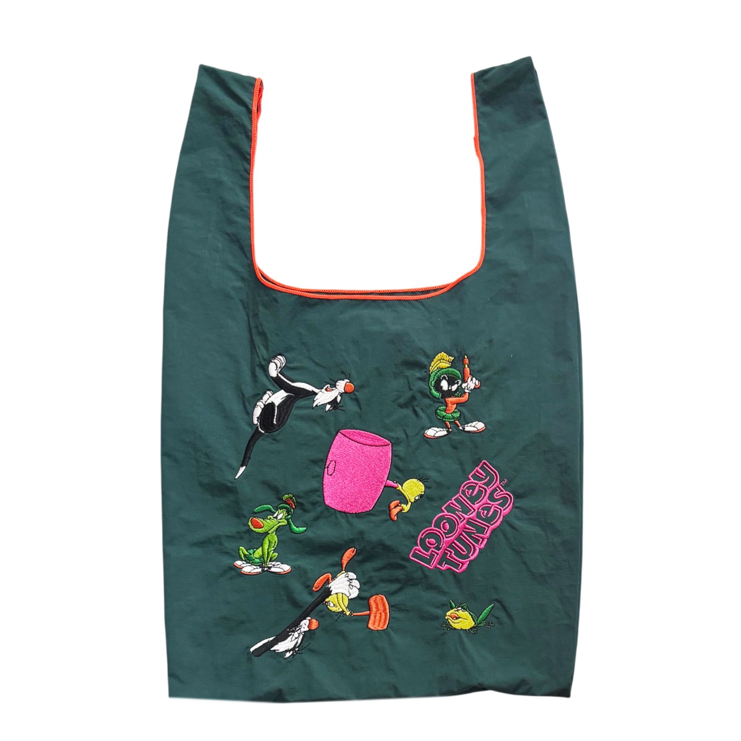 [公式] LOONEY TUNES/NOSTALGICA（ルーニー・テューンズ/ノスタルジカ）刺繍エコバッグ ルーニー・テューンズ グリーン