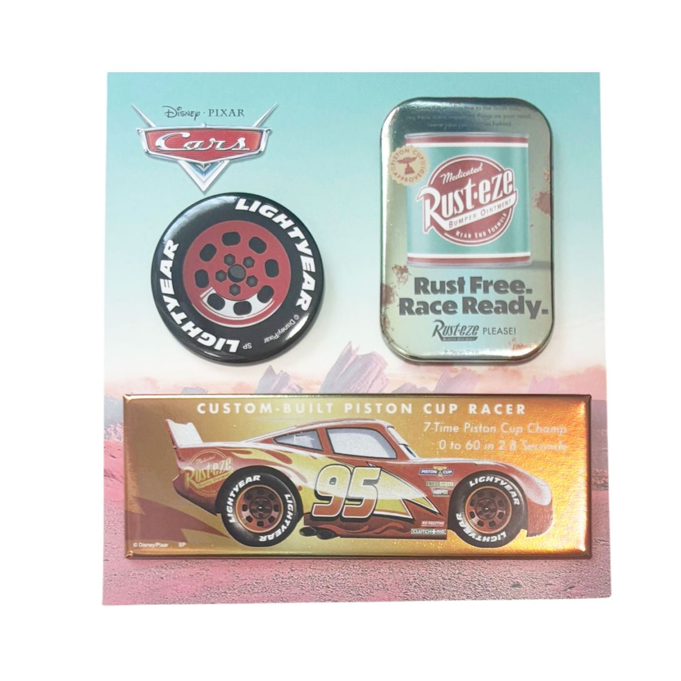 [公式] メーカー直営 ディズニー/ピクサー カーズ 缶バッジ3点セット ライトニング・マックィーン