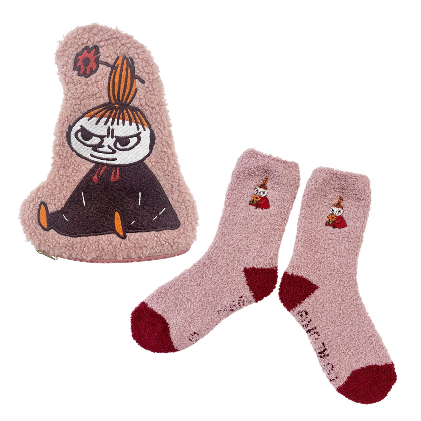 [公式] メーカー直営 ムーミン もこもこ靴下 in ポーチ フラワー