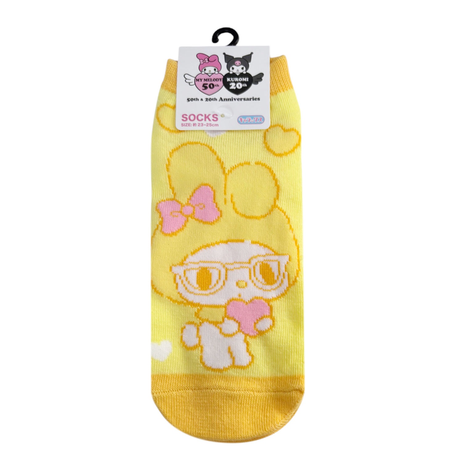 [公式] メーカー直営 サンリオ マイメロディ50周年（靴下）マイメロ ガーリーポップハート / イエロー