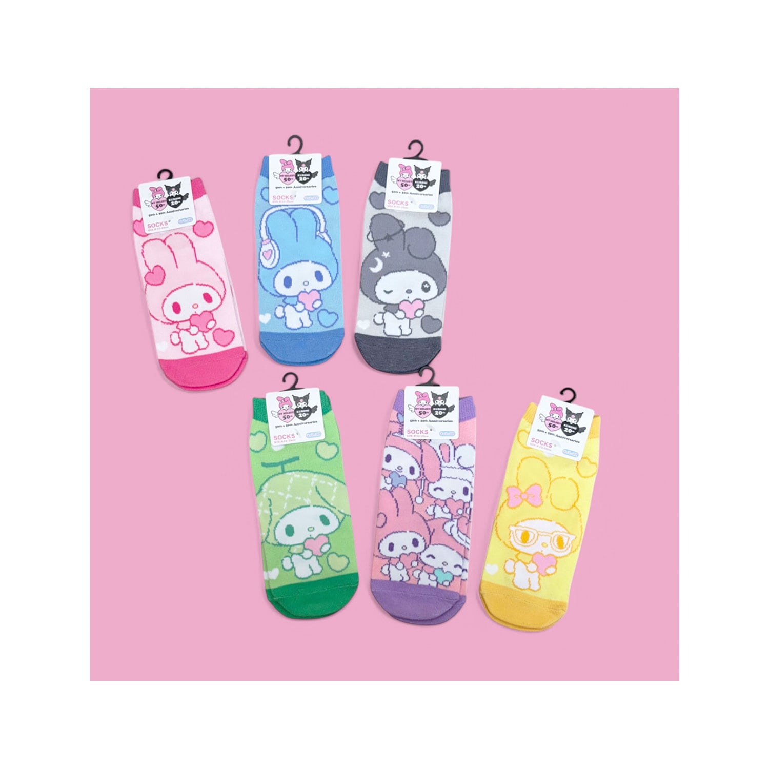 [公式] メーカー直営 サンリオ マイメロディ50周年（靴下）マイメロ ガーリーポップハート / イエロー