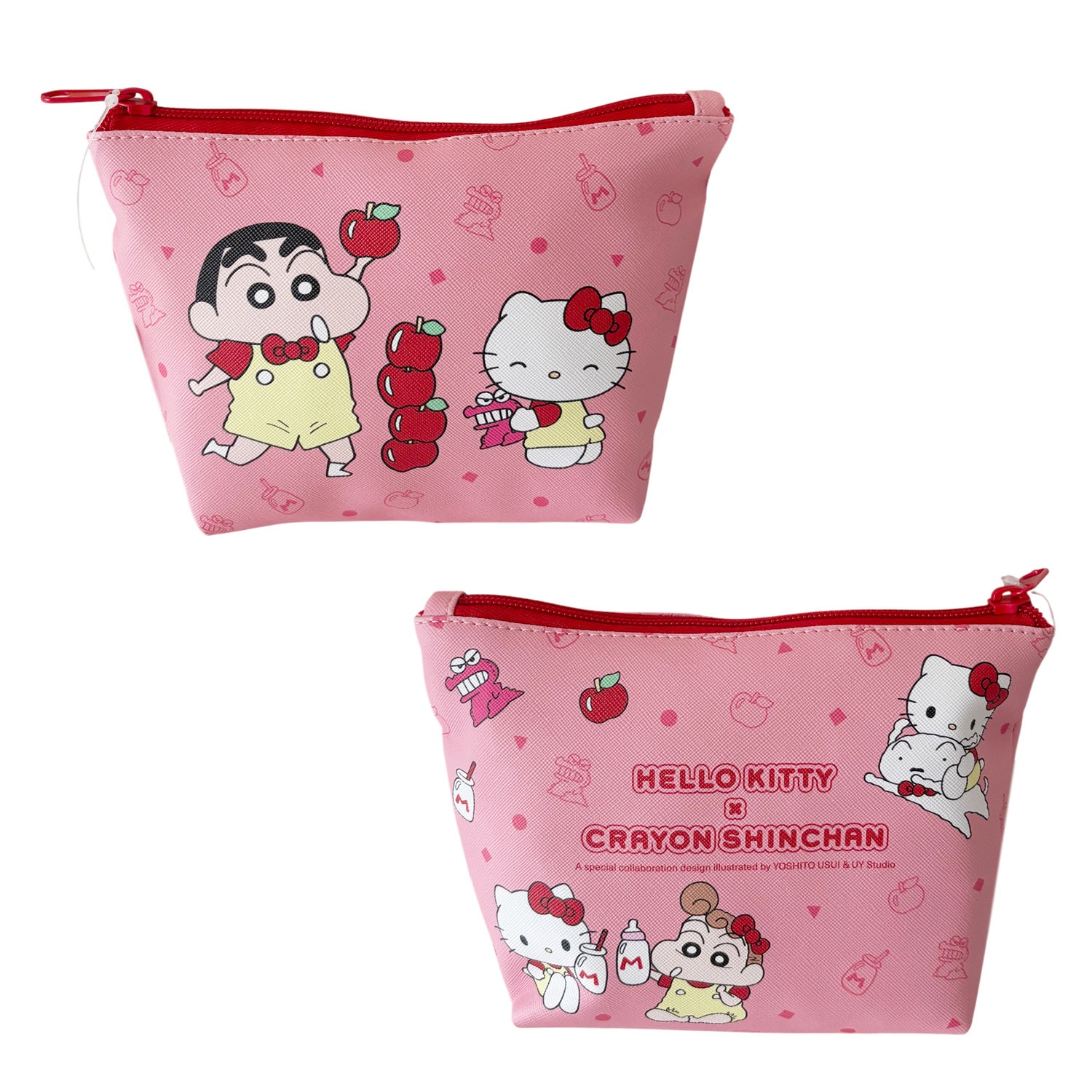 公式] メーカー直営 CRAYON SHINCHAN × HELLO KITTY 舟形ポーチ