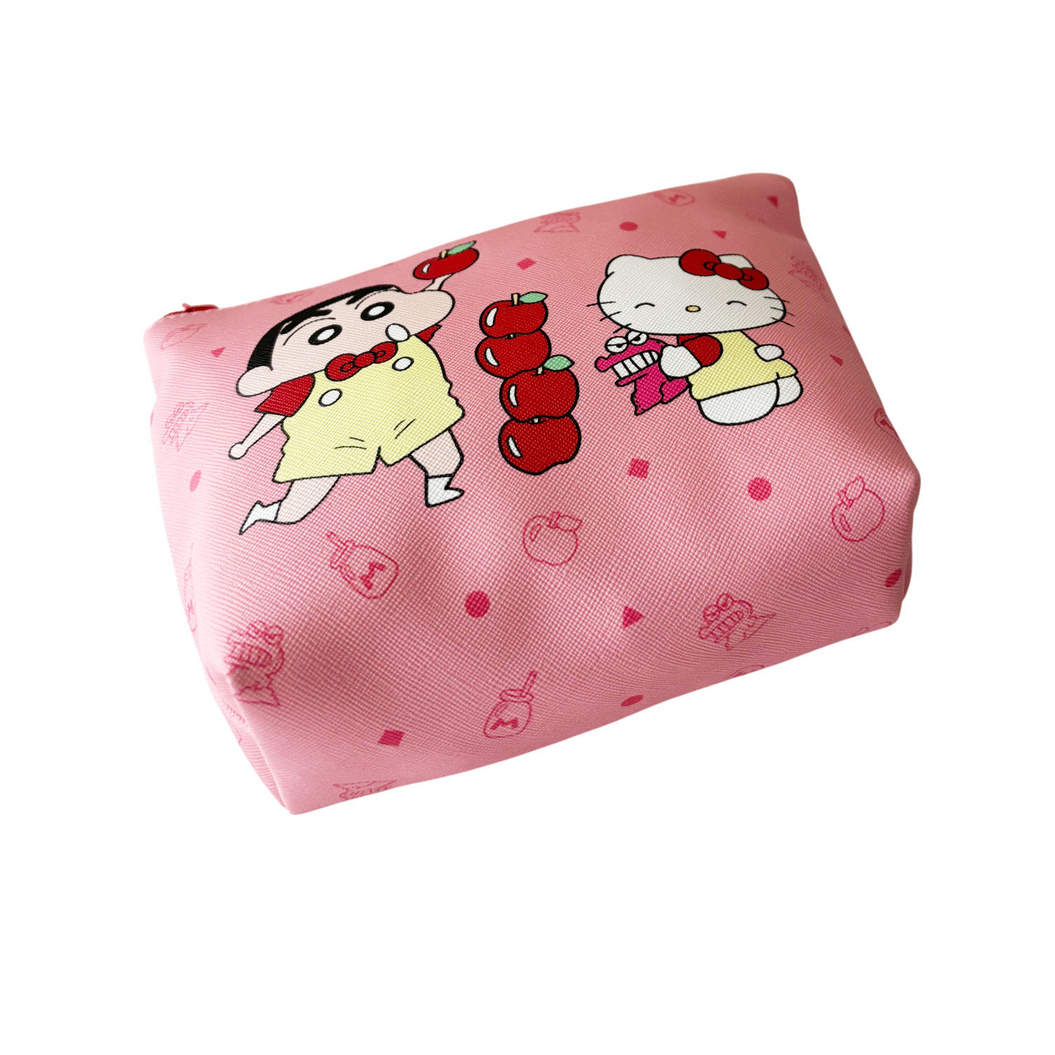 [公式] メーカー直営 CRAYON SHINCHAN × HELLO KITTY 舟形ポーチ クレヨンしんちゃん×ハローキティ りんご