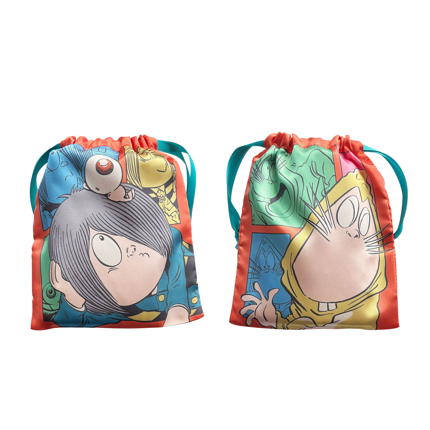 [公式] メーカー直営 ゲゲゲの鬼太郎 リボン巾着 鬼太郎＆ねずみ男