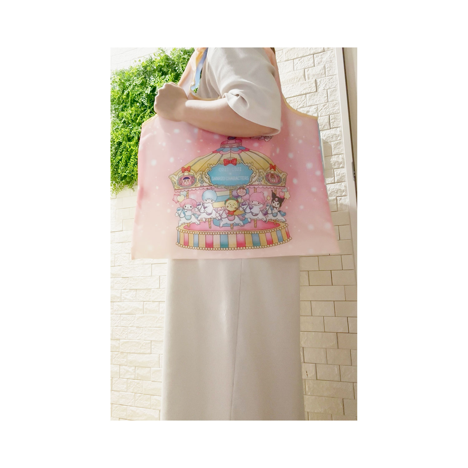 [公式] コジコジ×サンリオキャラクターズ くるくるショッピングバッグ メリーゴーランド