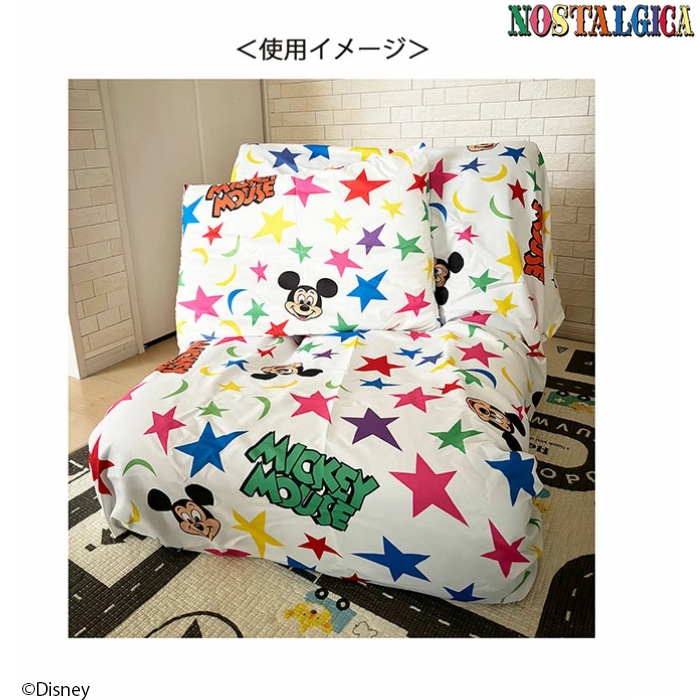 [公式] ノスタルジカ ディズニー　フラットシーツ＆枕カバーセット　 シングルサイズ　ミッキーフェィス