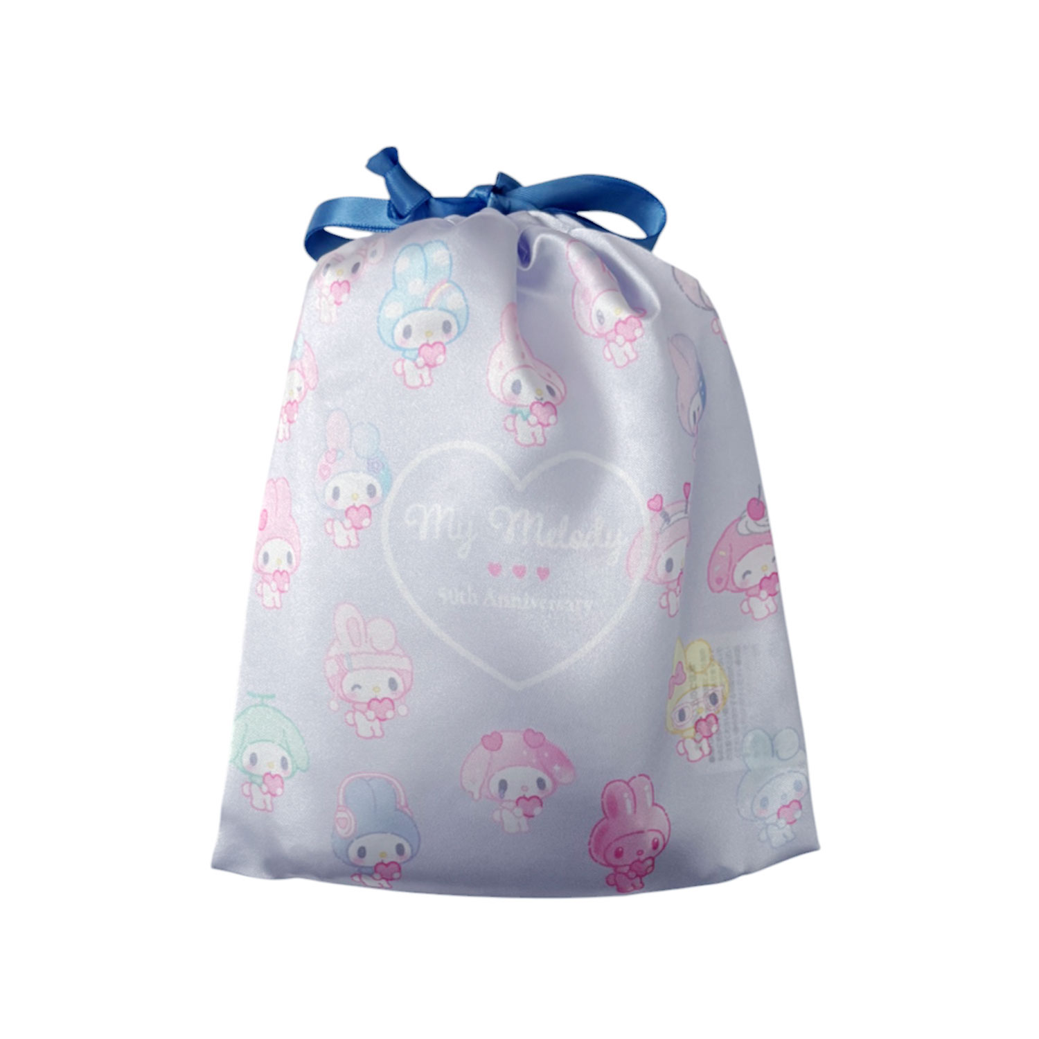 [公式] サンリオ マイメロディ50周年記念 リボン巾着 ガーリーポップハート ブルー