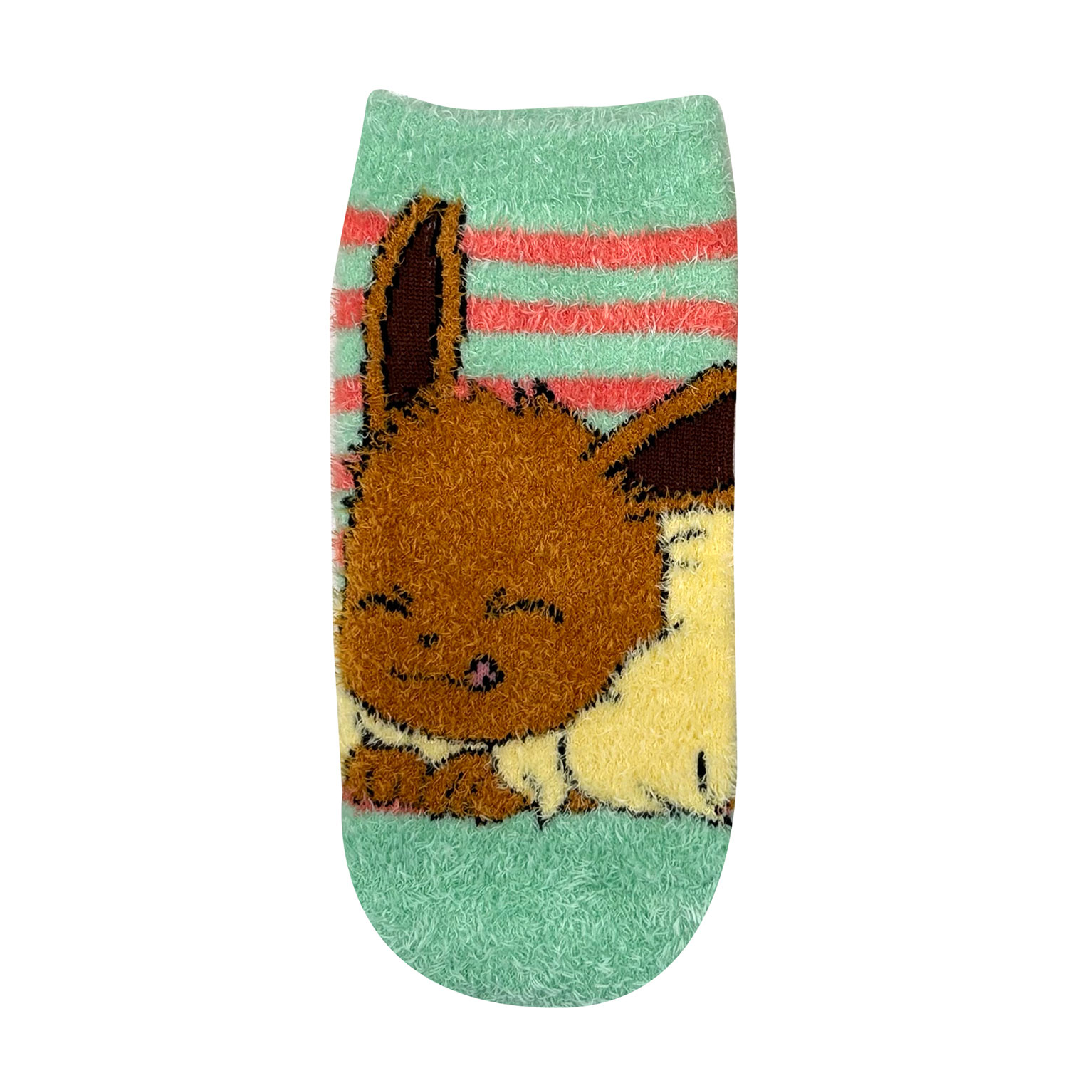 [公式] メーカー直営 ポケットモンスター もっこもこ靴下  (ジュニアサイズ) イーブイ ボーダー