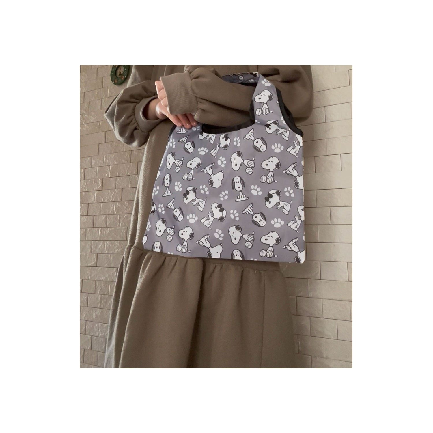 [公式] メーカー直営 PEANUTS ピーナッツ ミニくるくるショッピングバッグ スヌーピー