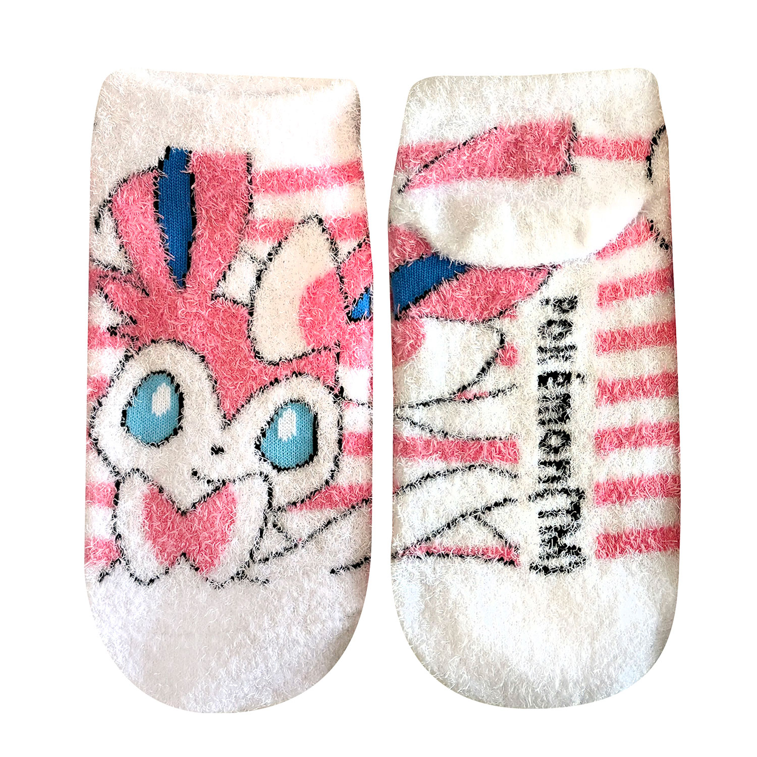 [公式] メーカー直営 ポケットモンスター もっこもこ靴下  (ジュニアサイズ) ニンフィア ボーダー