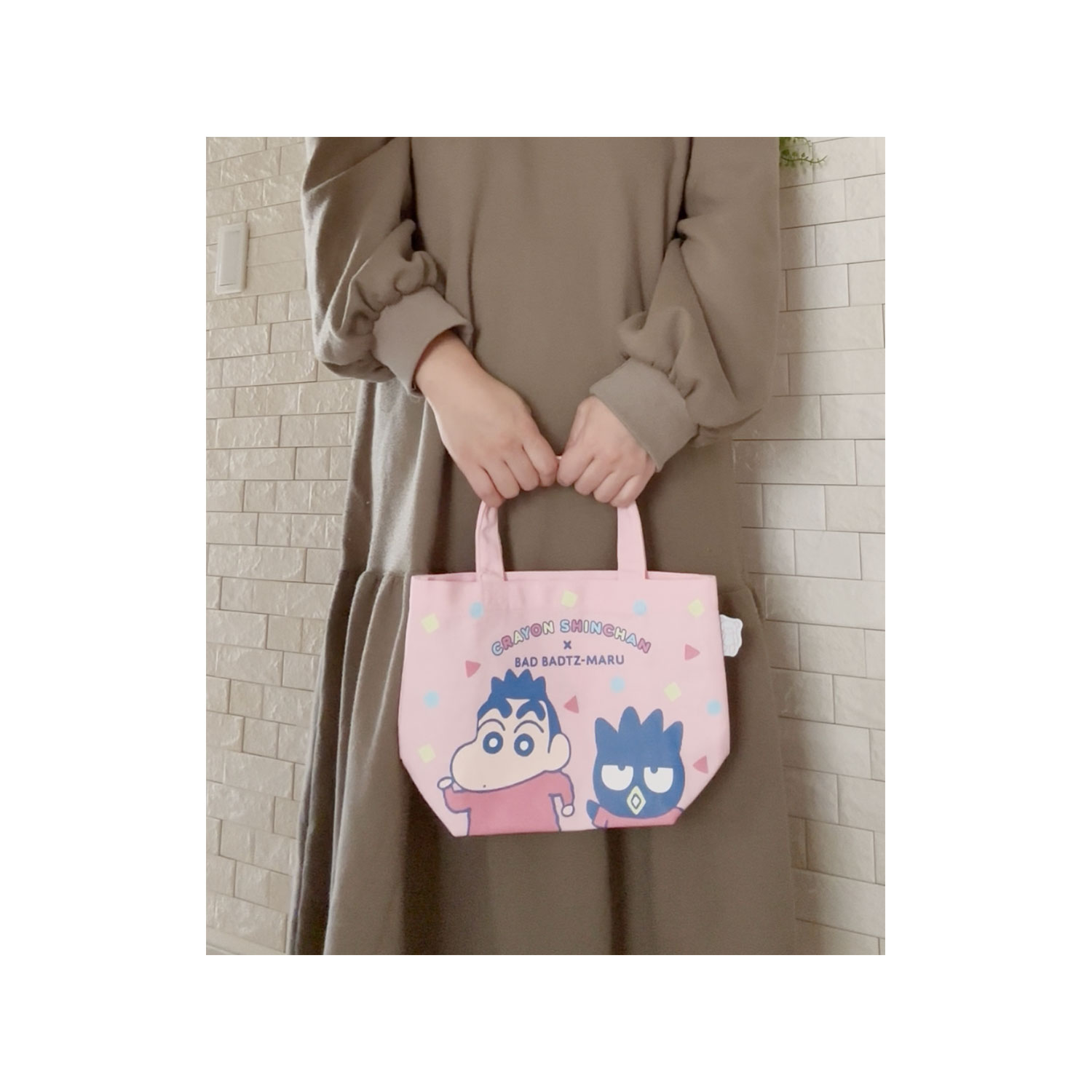 [公式] メーカー直営 CRAYON SHINCHAN × HAPIDANBUI  カラーマチ付きバッグ クレヨンしんちゃんとばつ丸